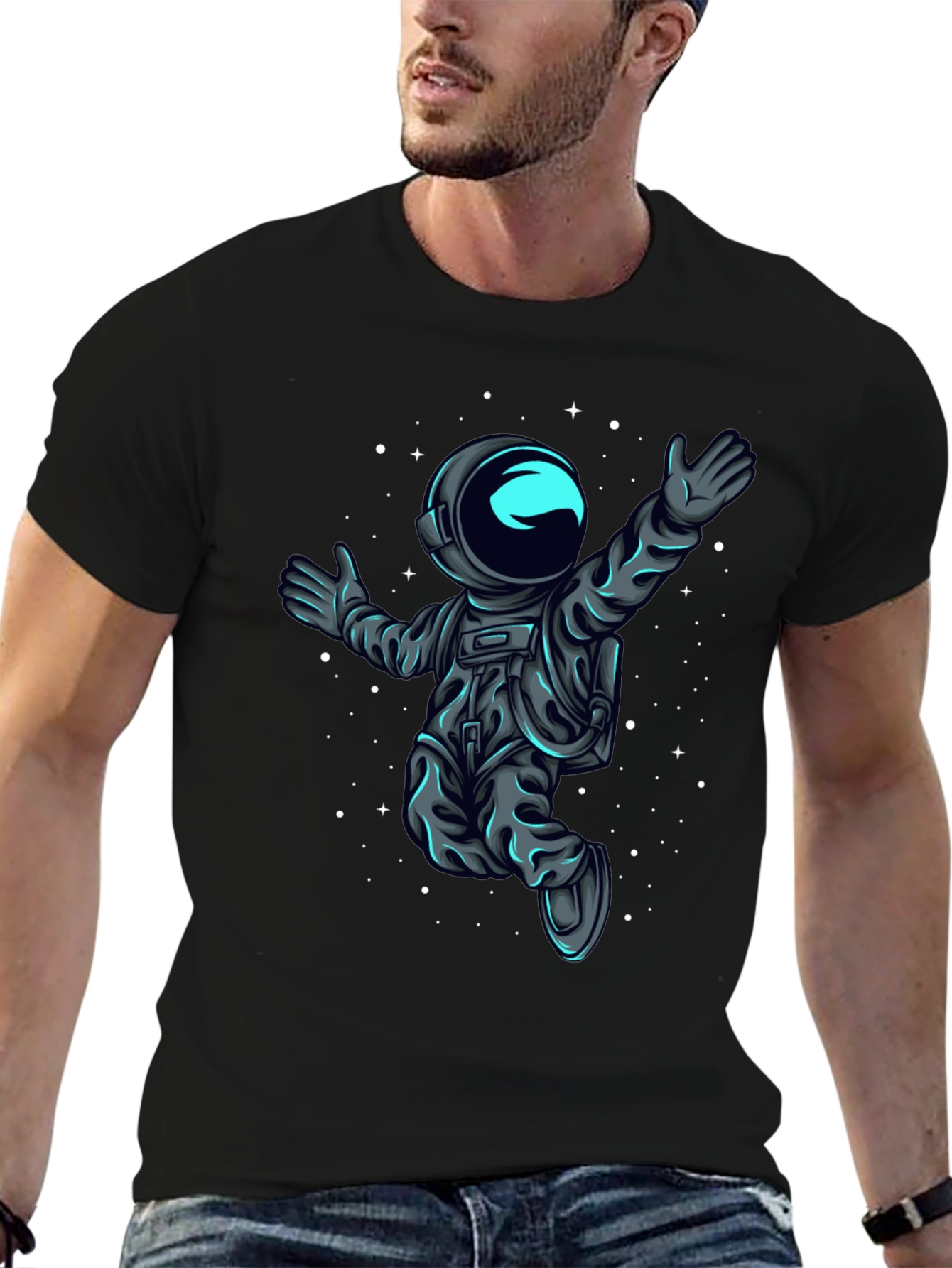 Astronaut in Space T-Shirt - Black