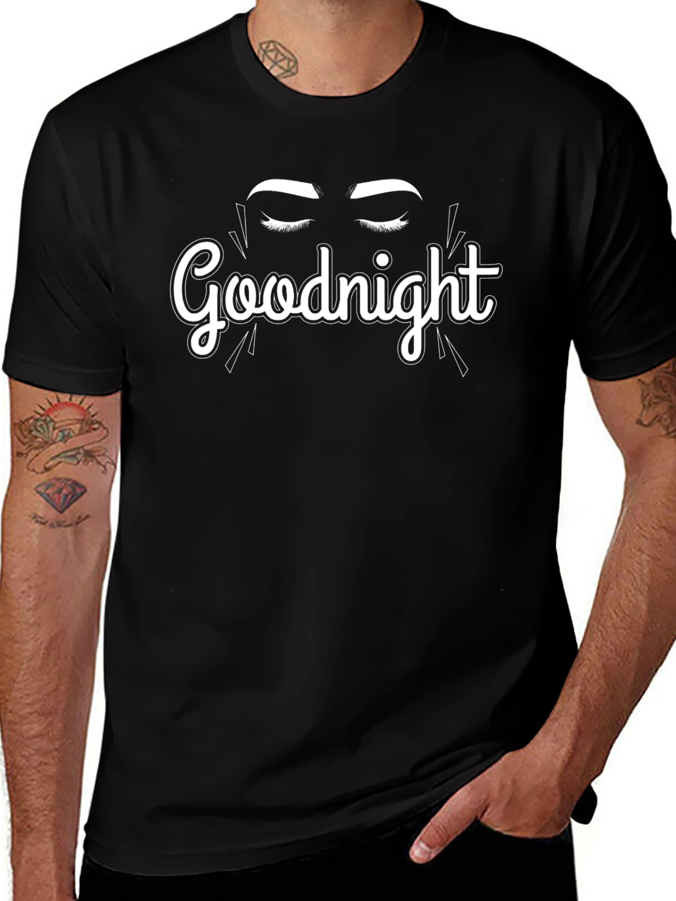 Goodnight Graphic Tee - Black Cotton Blend