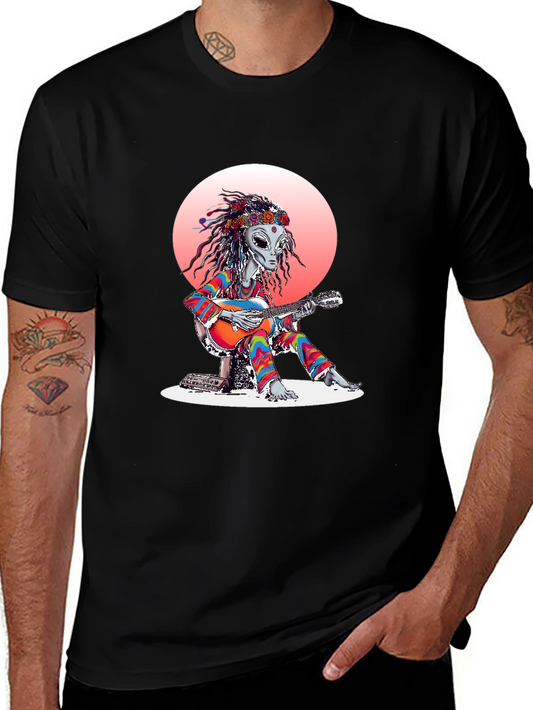 Alien Musician Graphic T-Shirt