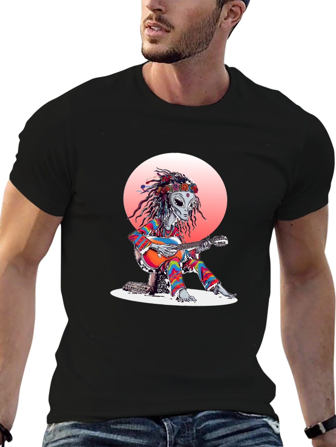 Alien Musician Graphic T-Shirt