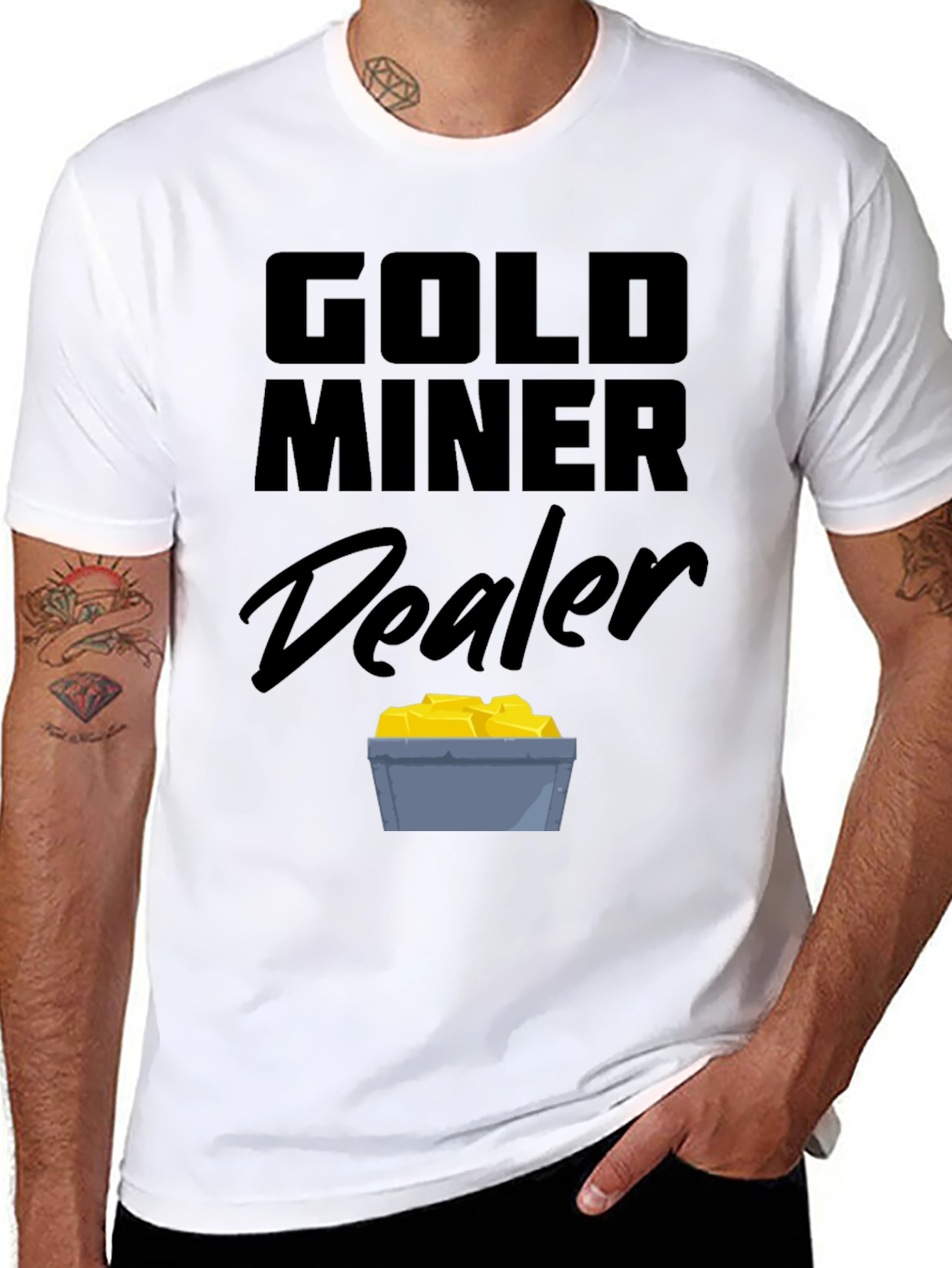 Gold Miner Dealer Black T-Shirt - Novelty Graphic Tee