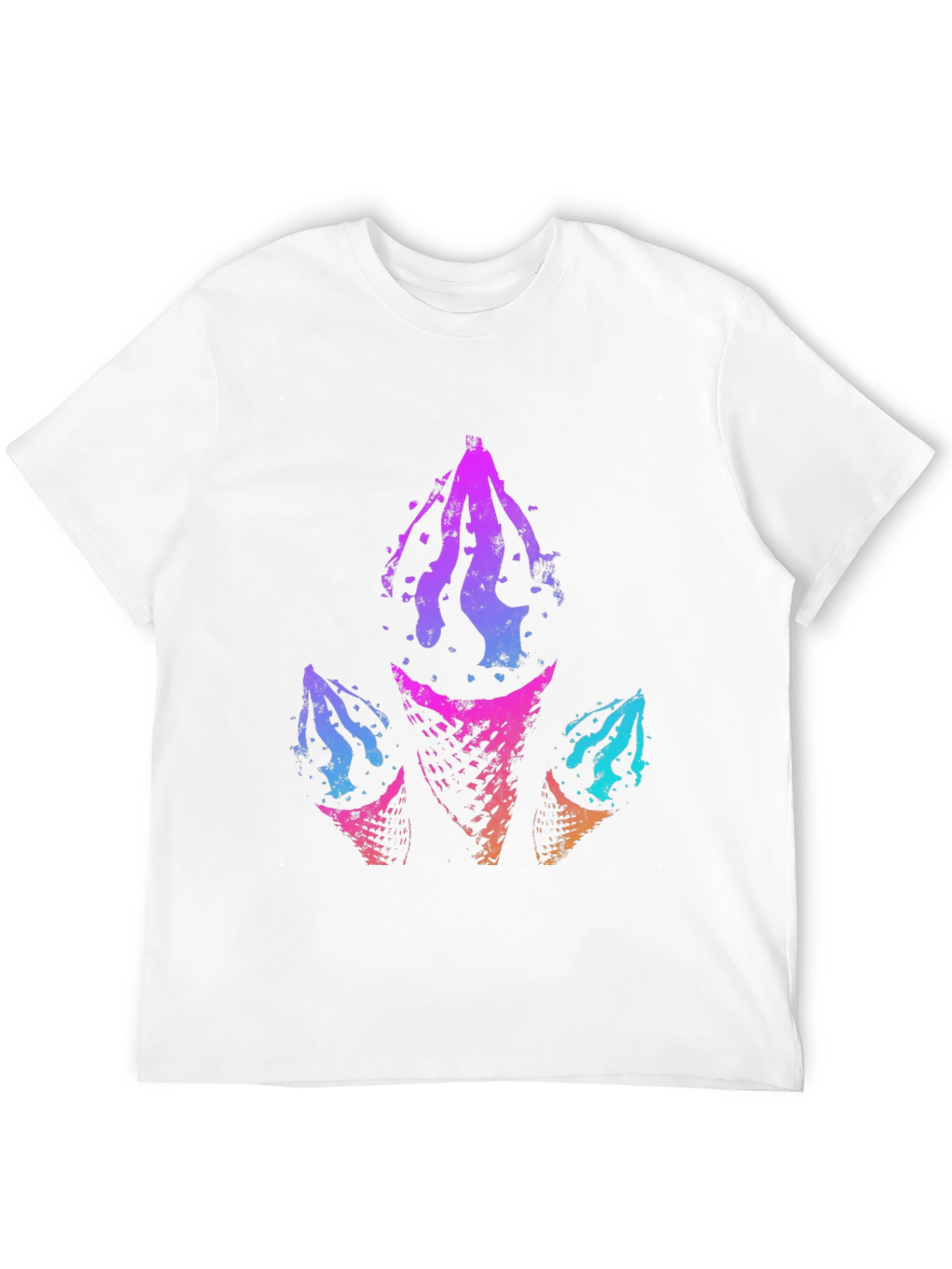 Abstract Ice Cream Cone Graphic Tee - Black