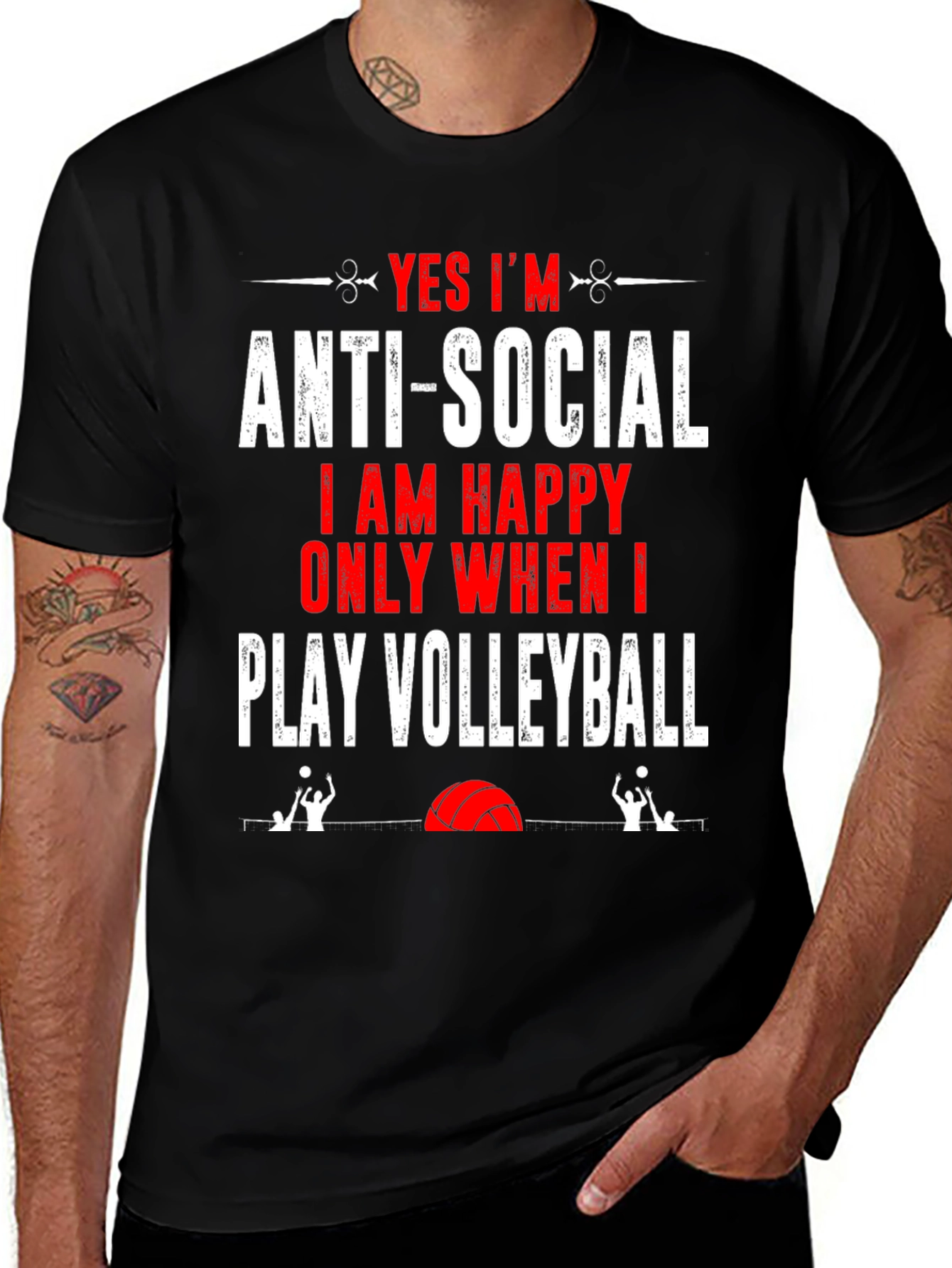 Anti-Social Volleyball Graphic Tee