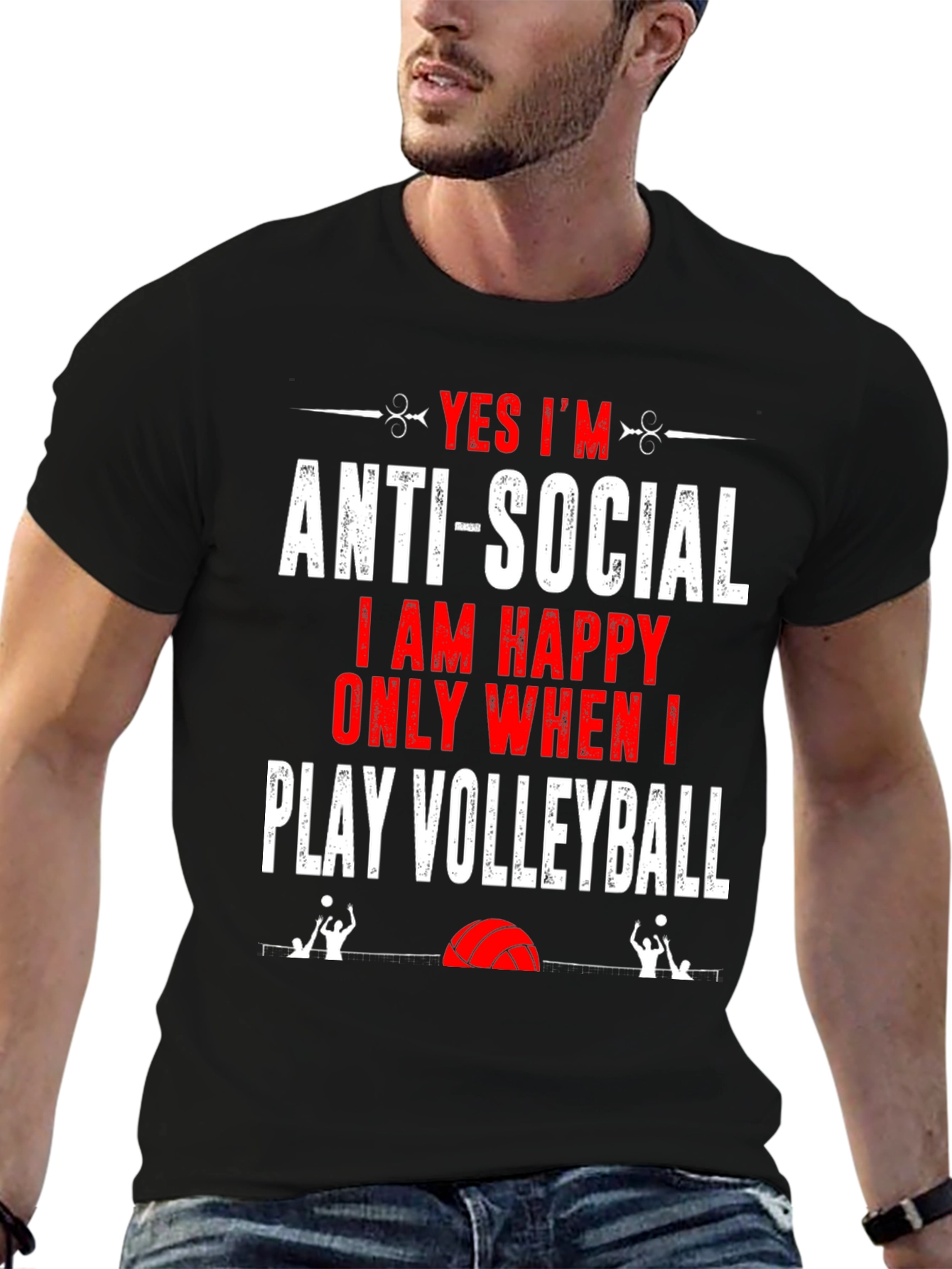 Anti-Social Volleyball Graphic Tee