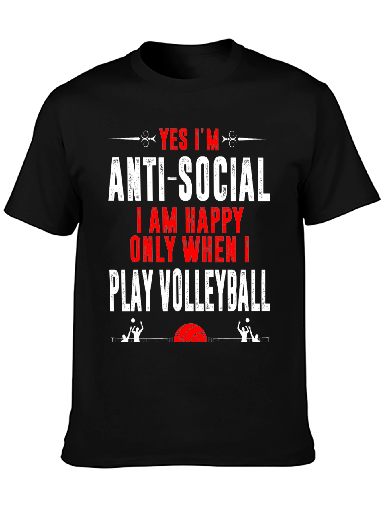 Anti-Social Volleyball Graphic Tee