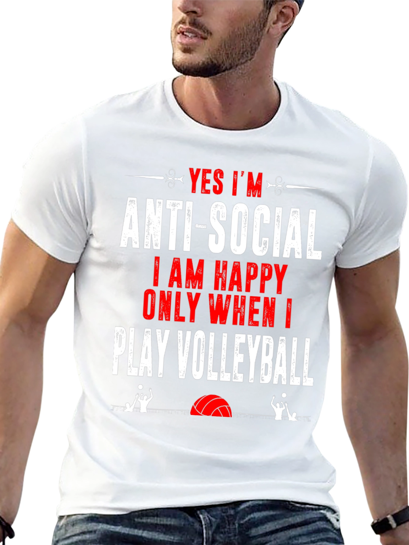 Anti-Social Volleyball Graphic Tee