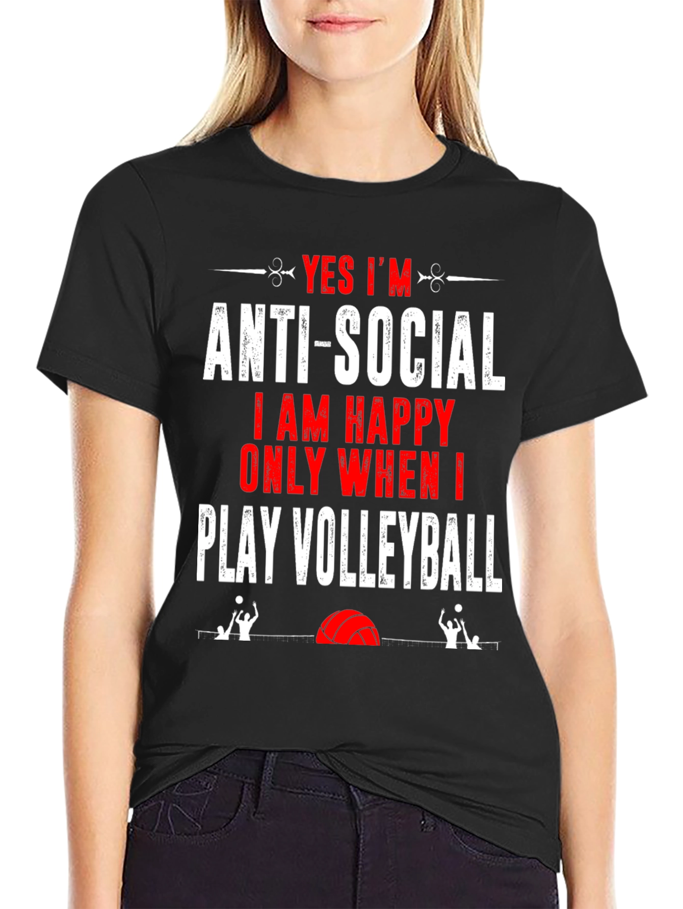 Anti-Social Volleyball Graphic Tee