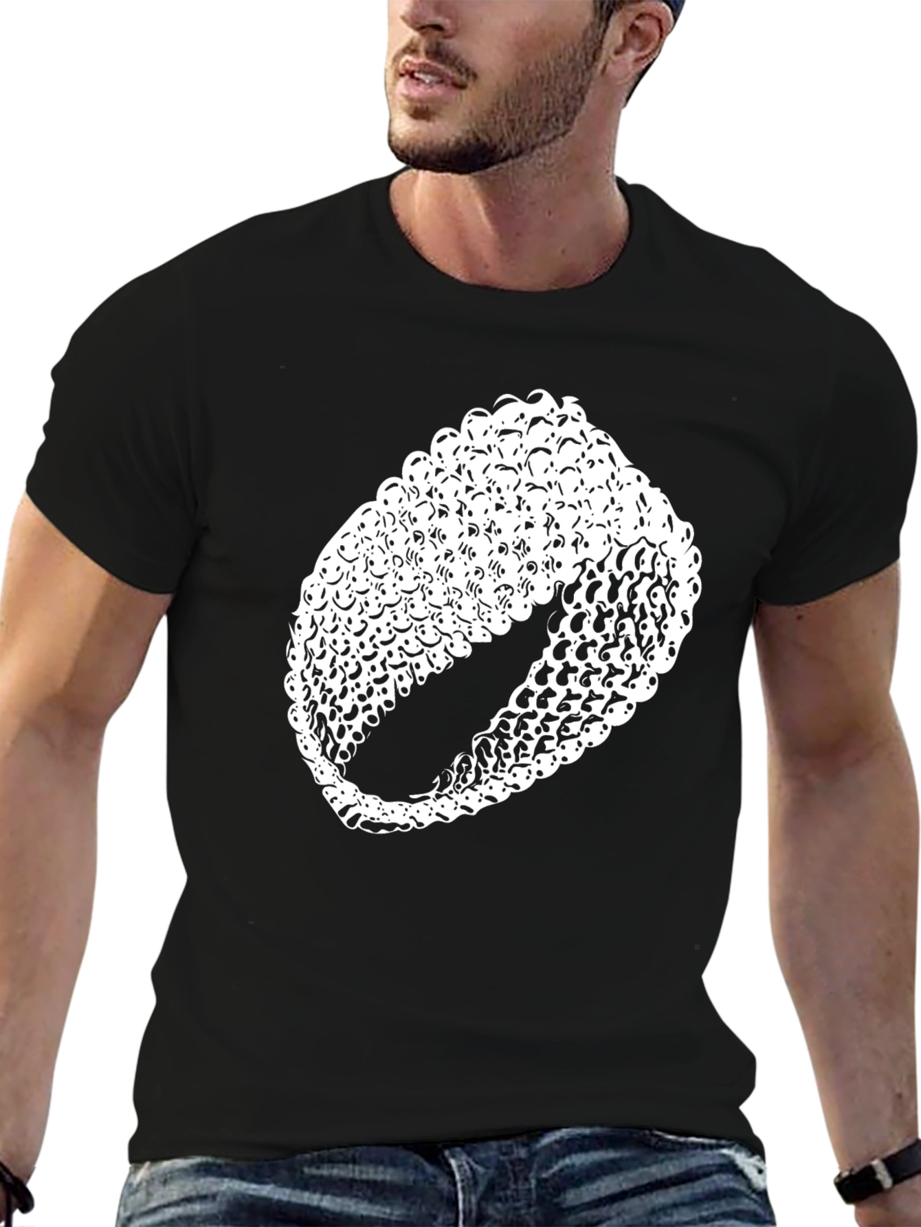 Abstract Circle Graphic Black T-Shirt