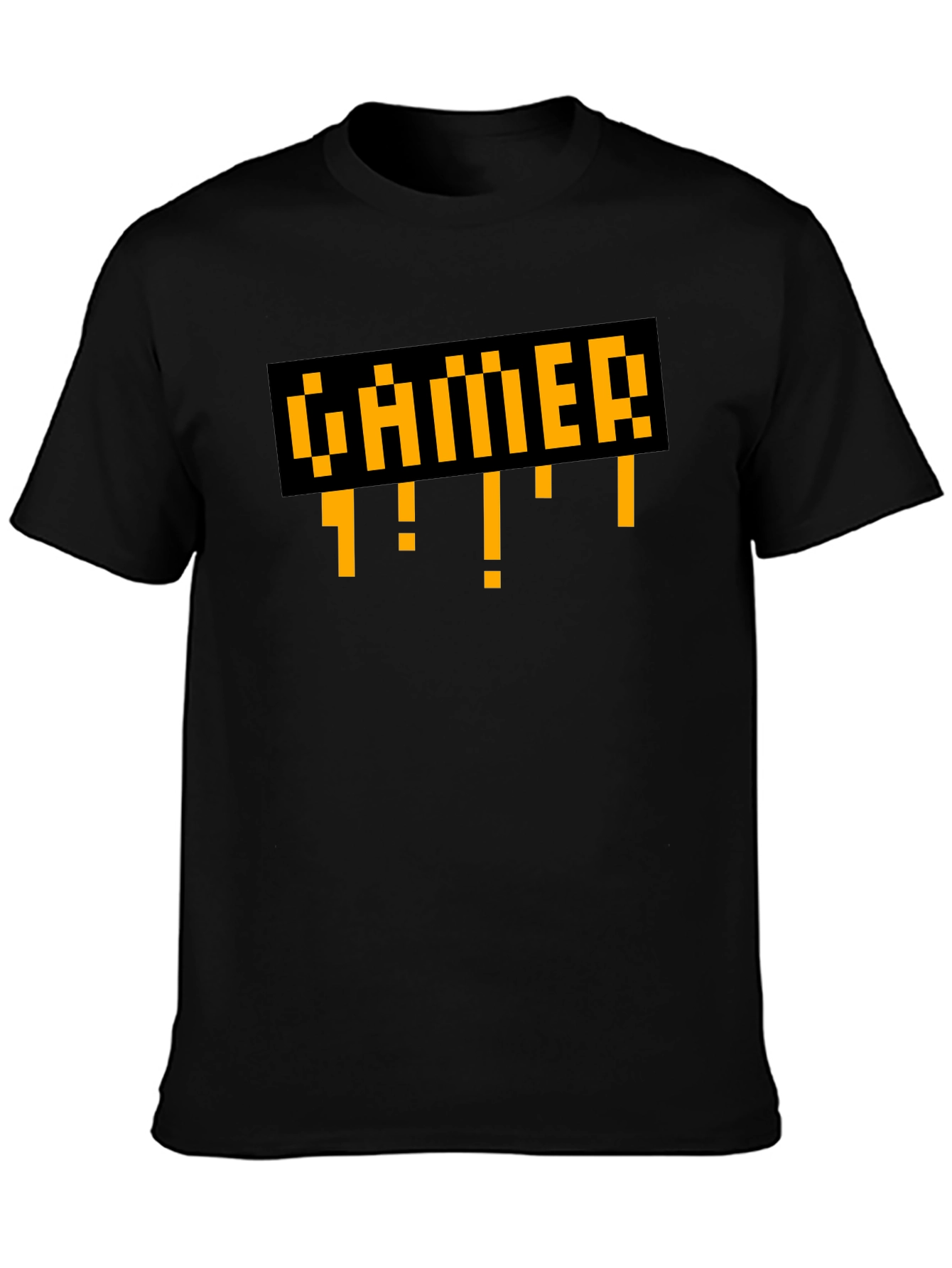 Gamer Pixel Art Style Black T-Shirt