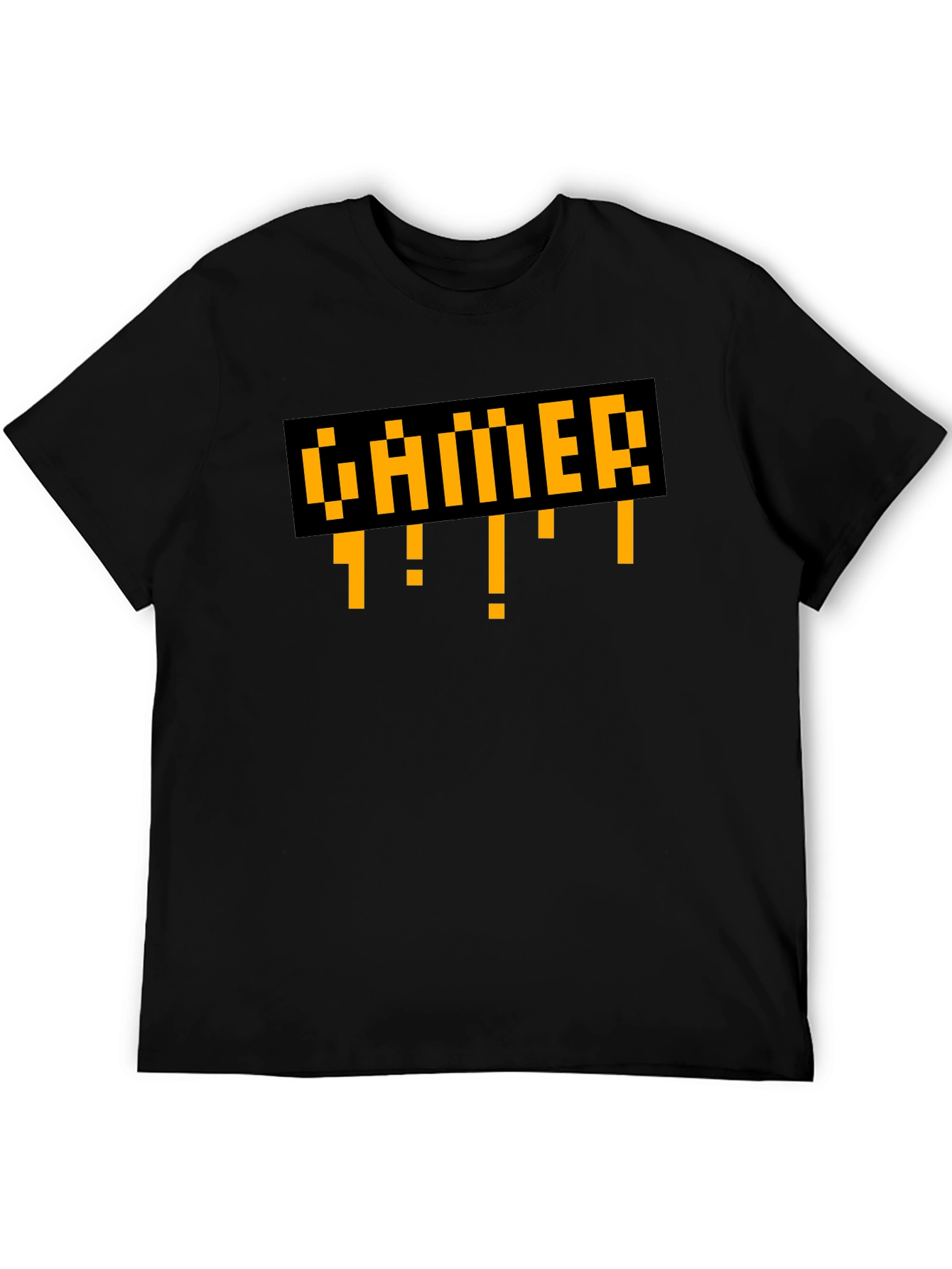 Gamer Pixel Art Style Black T-Shirt