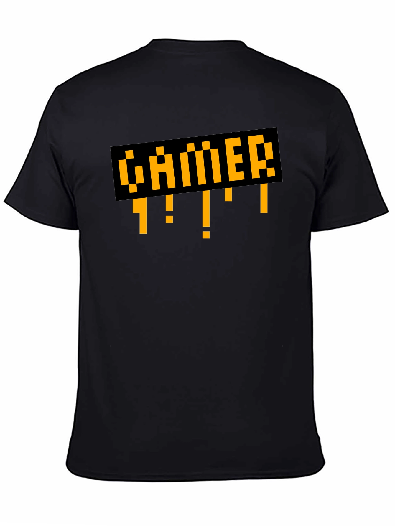 Gamer Pixel Art Style Black T-Shirt