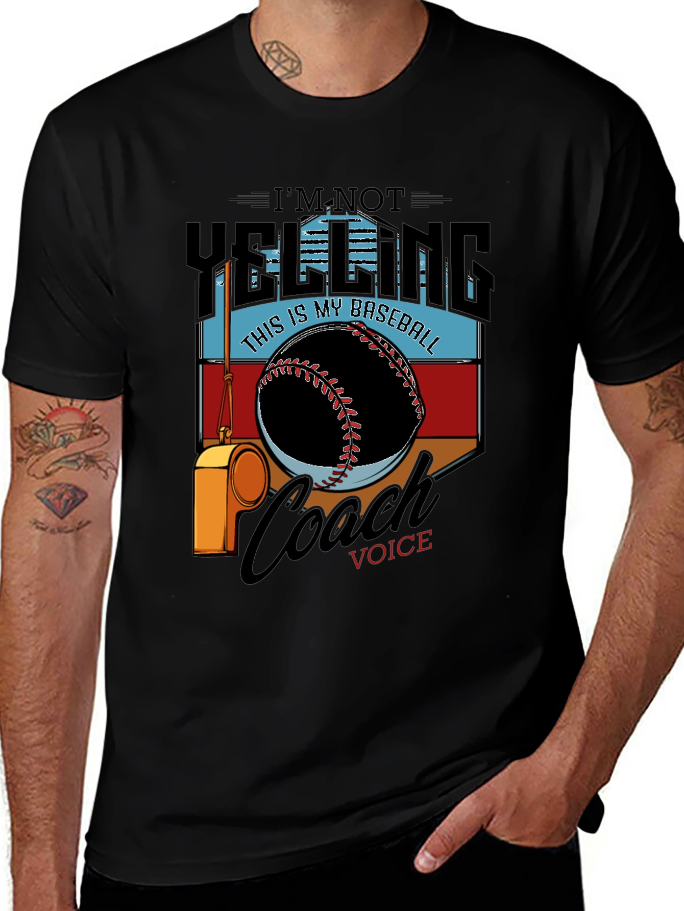 Baseball Coach T-Shirt - Im Not Yelling Graphic Tee