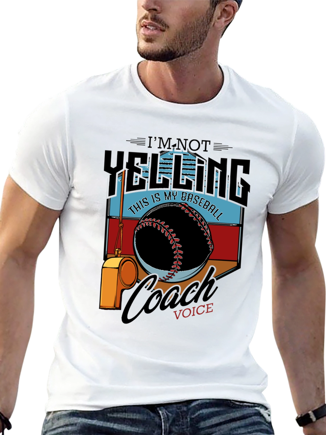 Baseball Coach T-Shirt - Im Not Yelling Graphic Tee
