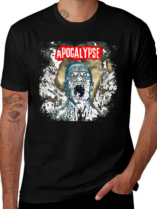Apocalypse Zombie Graphic T-Shirt - Black Cotton Tee