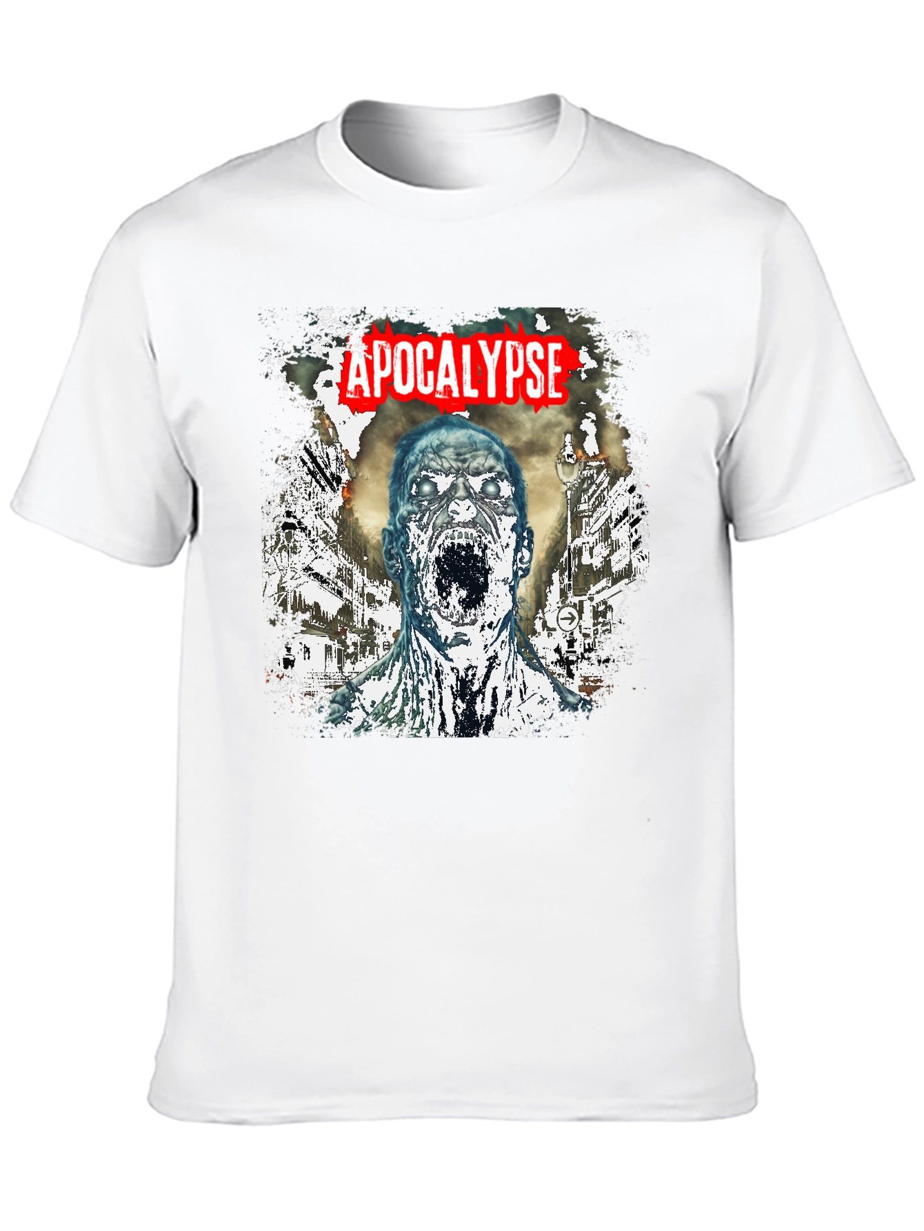 Apocalypse Zombie Graphic T-Shirt - Black Cotton Tee