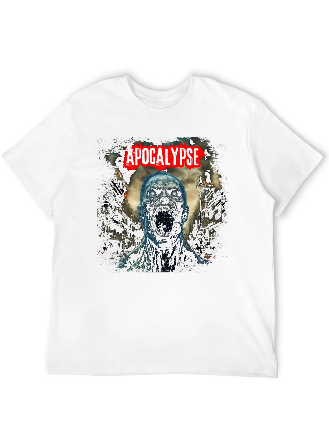 Apocalypse Zombie Graphic T-Shirt - Black Cotton Tee