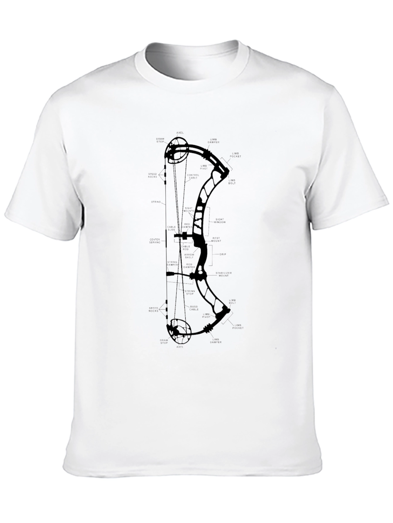 Archery Bow Diagram Black T-Shirt