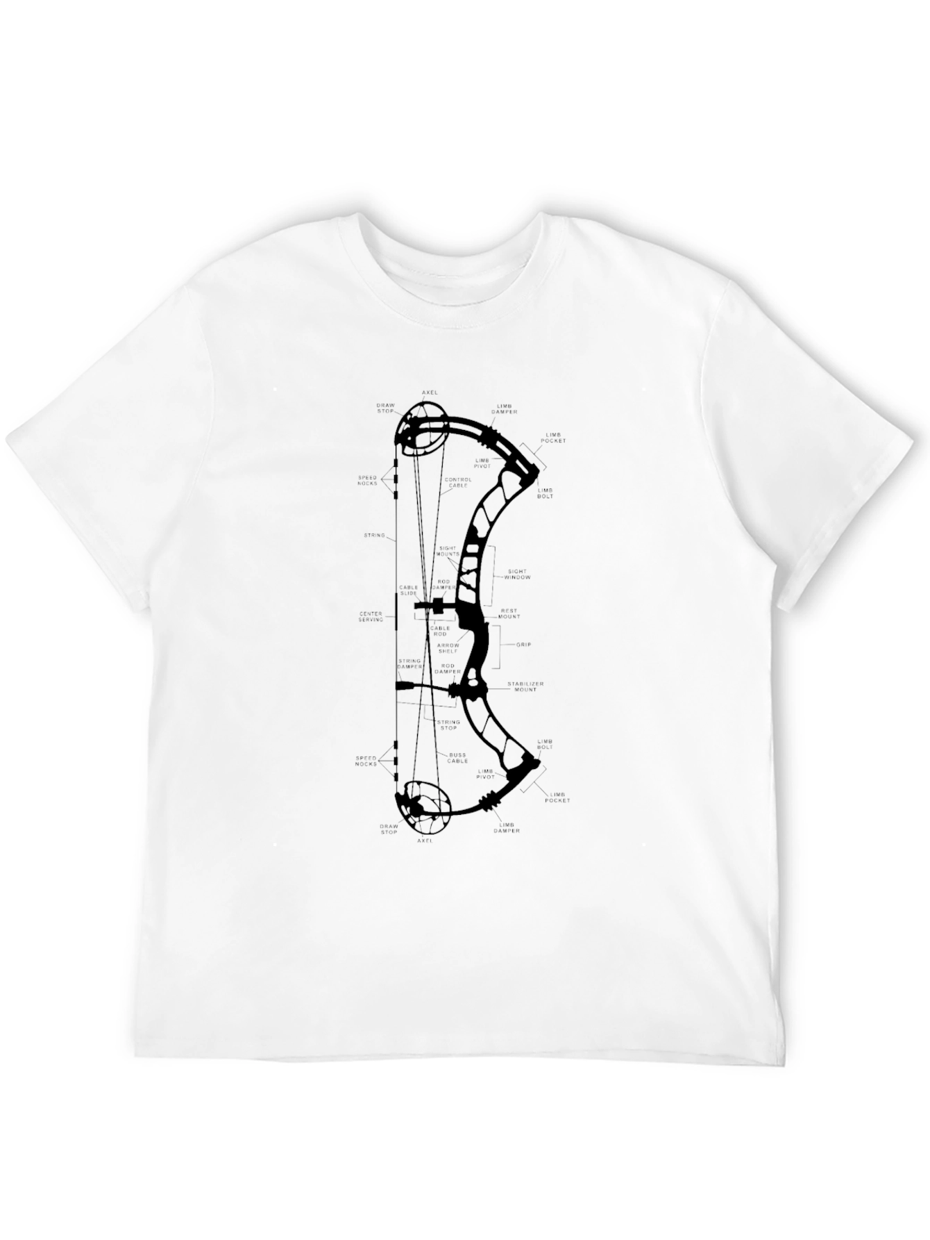 Archery Bow Diagram Black T-Shirt