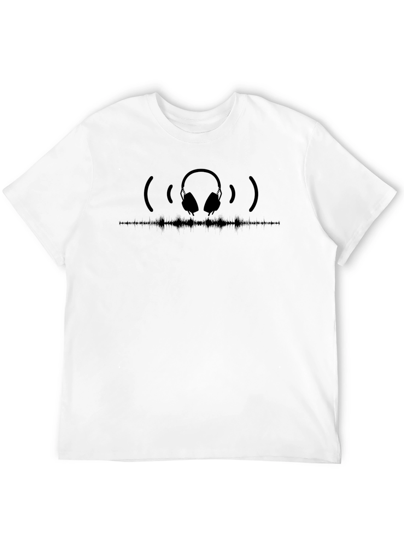 Headphone Soundwave Black T-Shirt