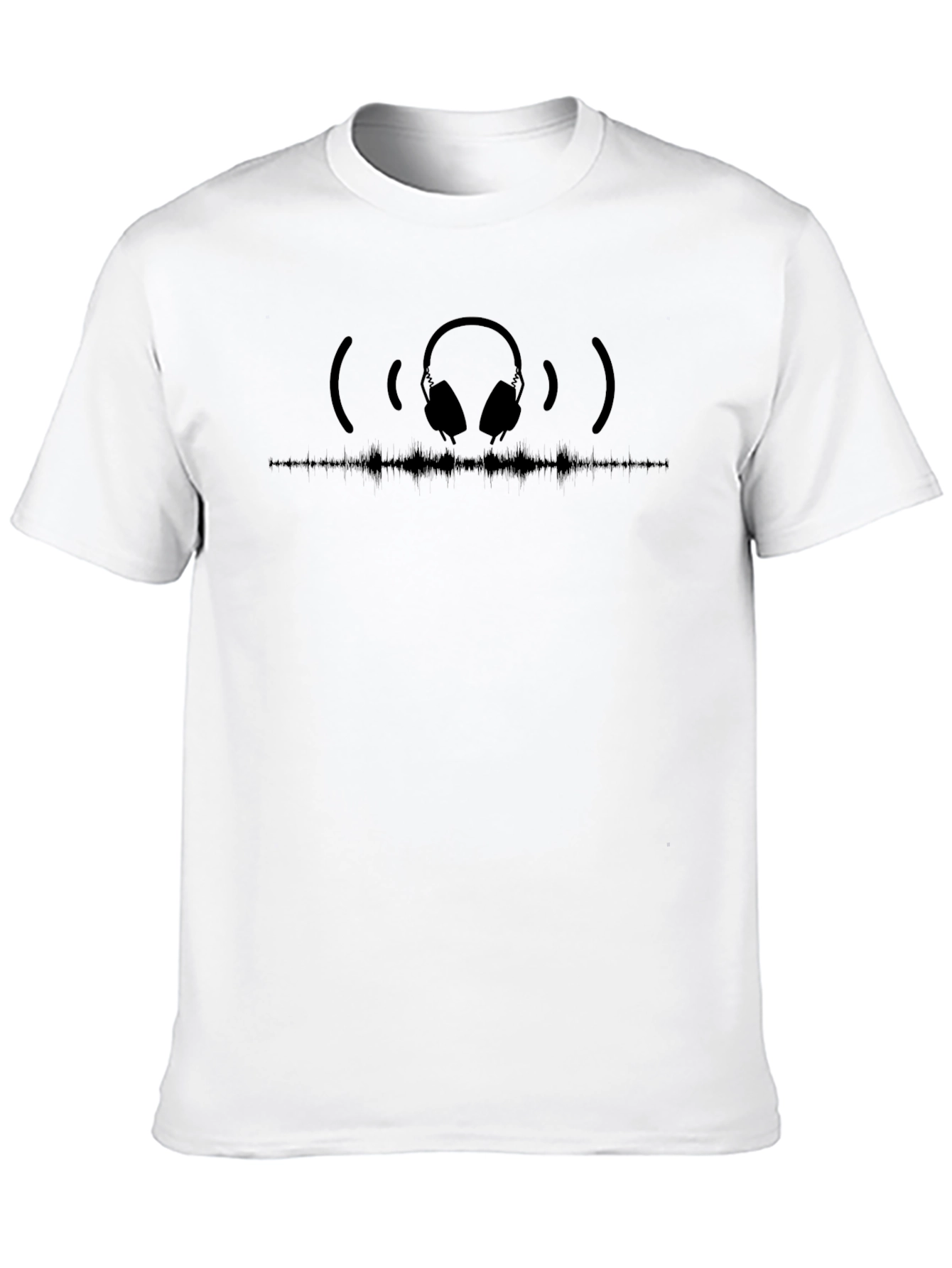 Headphone Soundwave Black T-Shirt