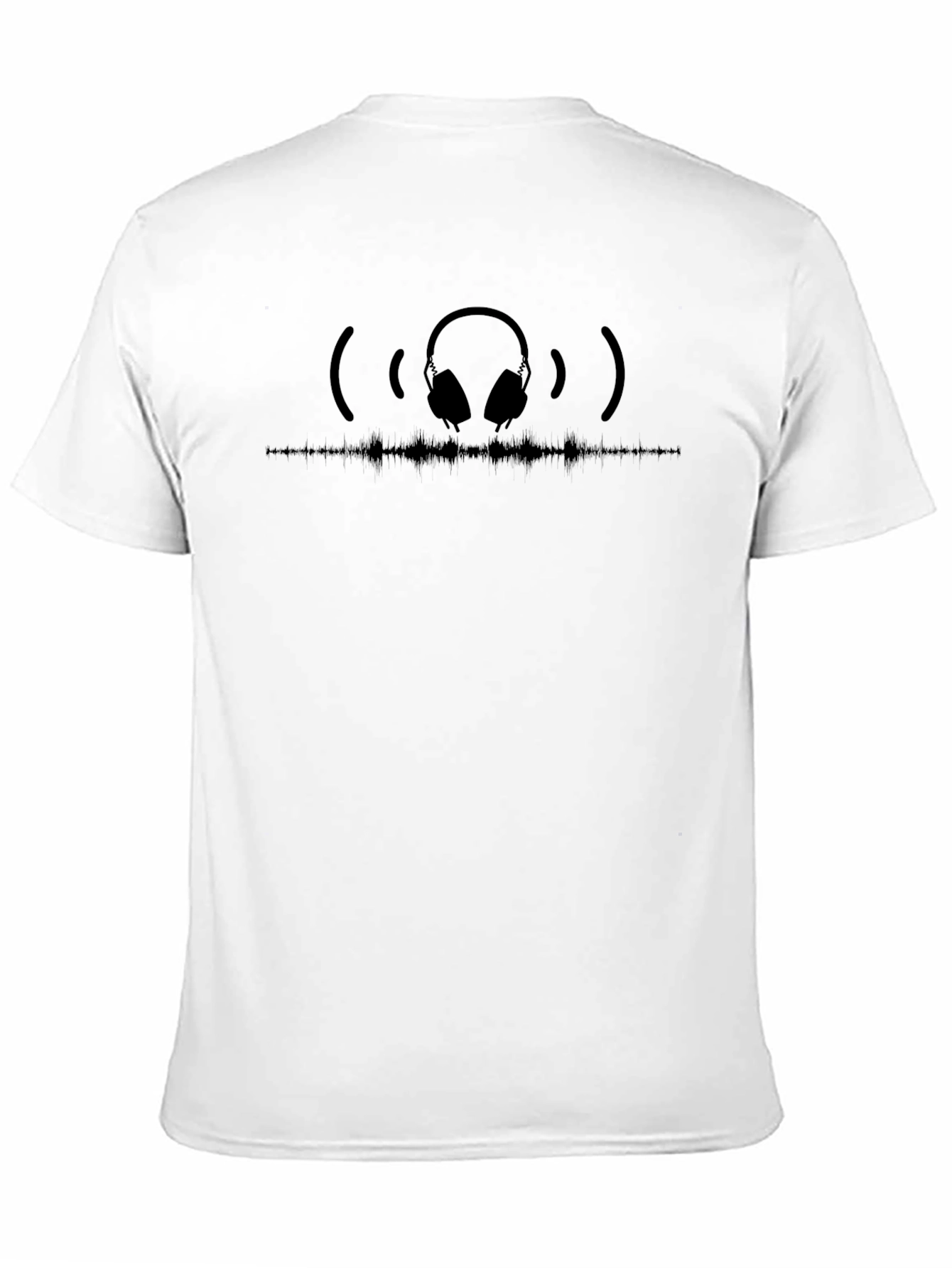 Headphone Soundwave Black T-Shirt