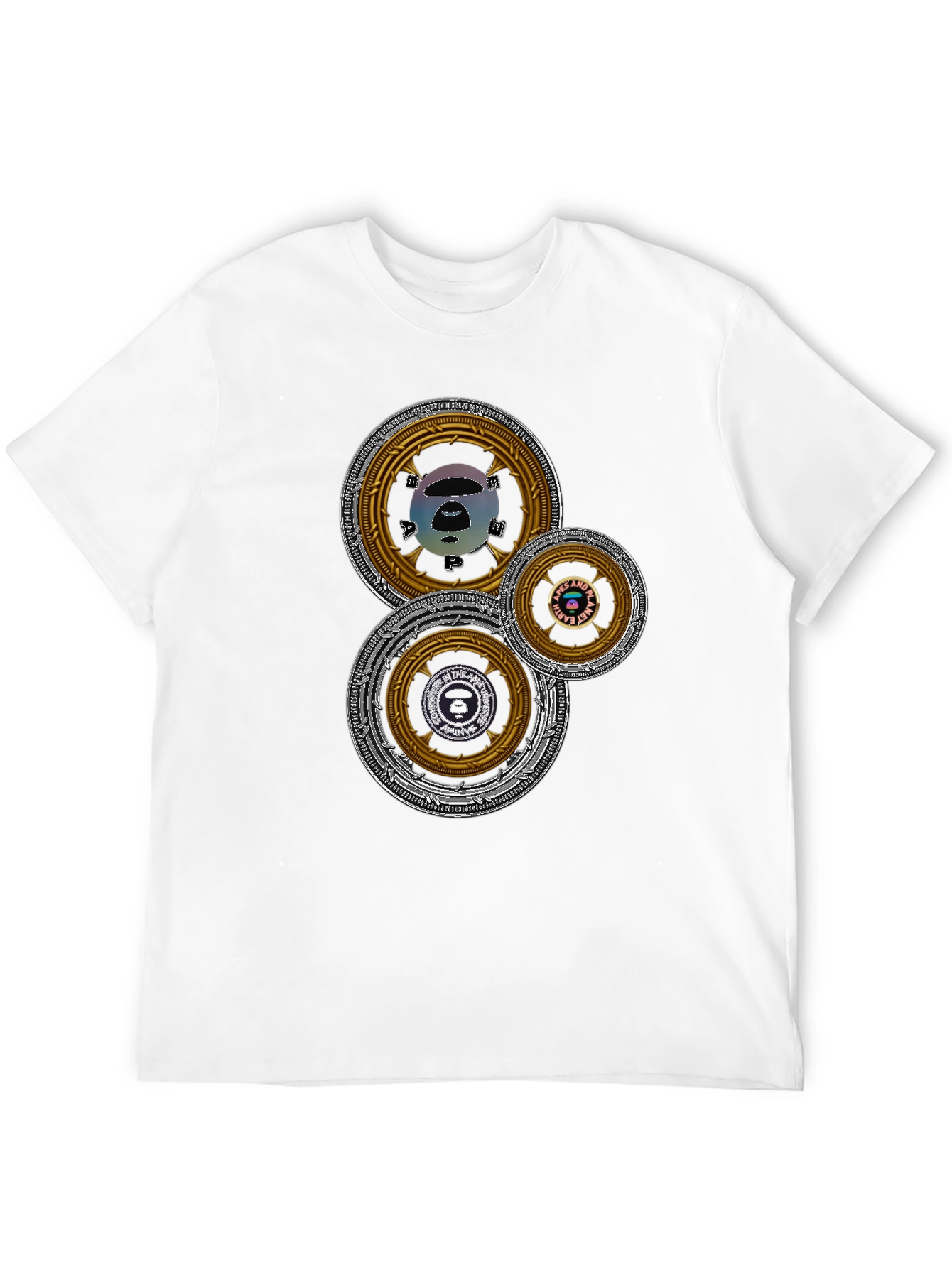 Graphic Tee with Circular Designs