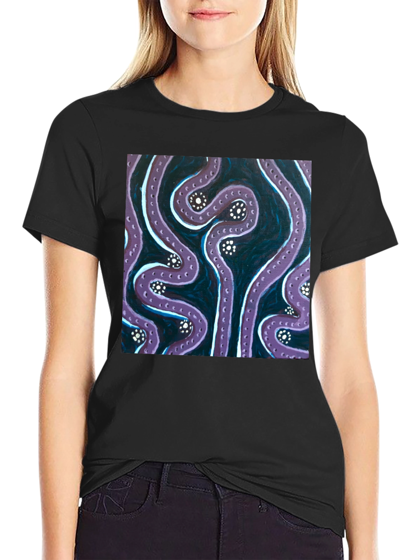 Abstract Tentacle Art Black T-Shirt