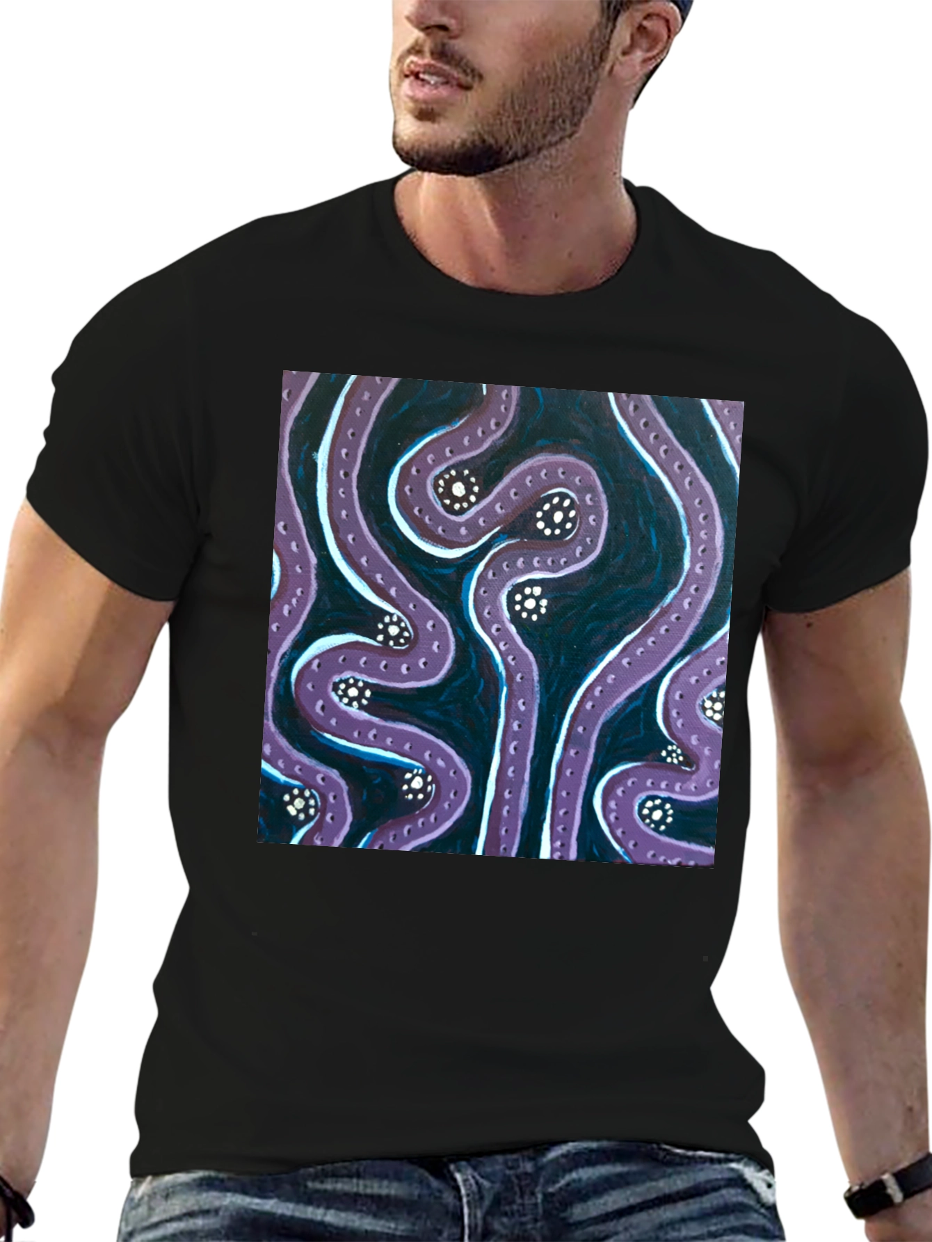 Abstract Tentacle Art Black T-Shirt