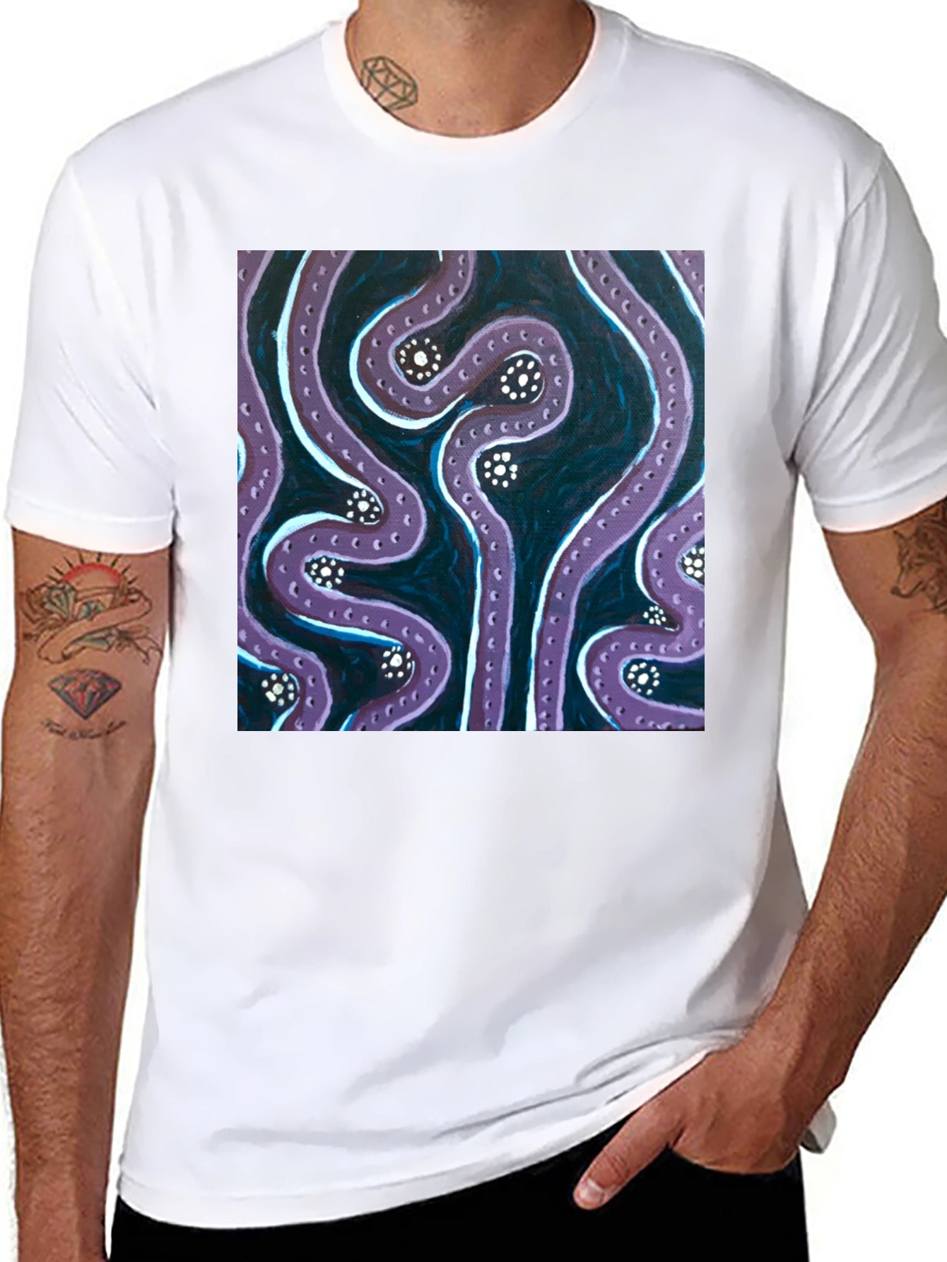 Abstract Tentacle Art Black T-Shirt
