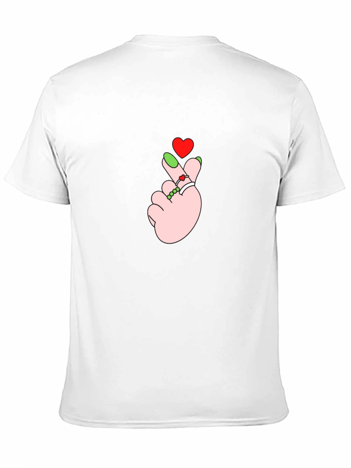 Heart Finger Gesture Black T-Shirt