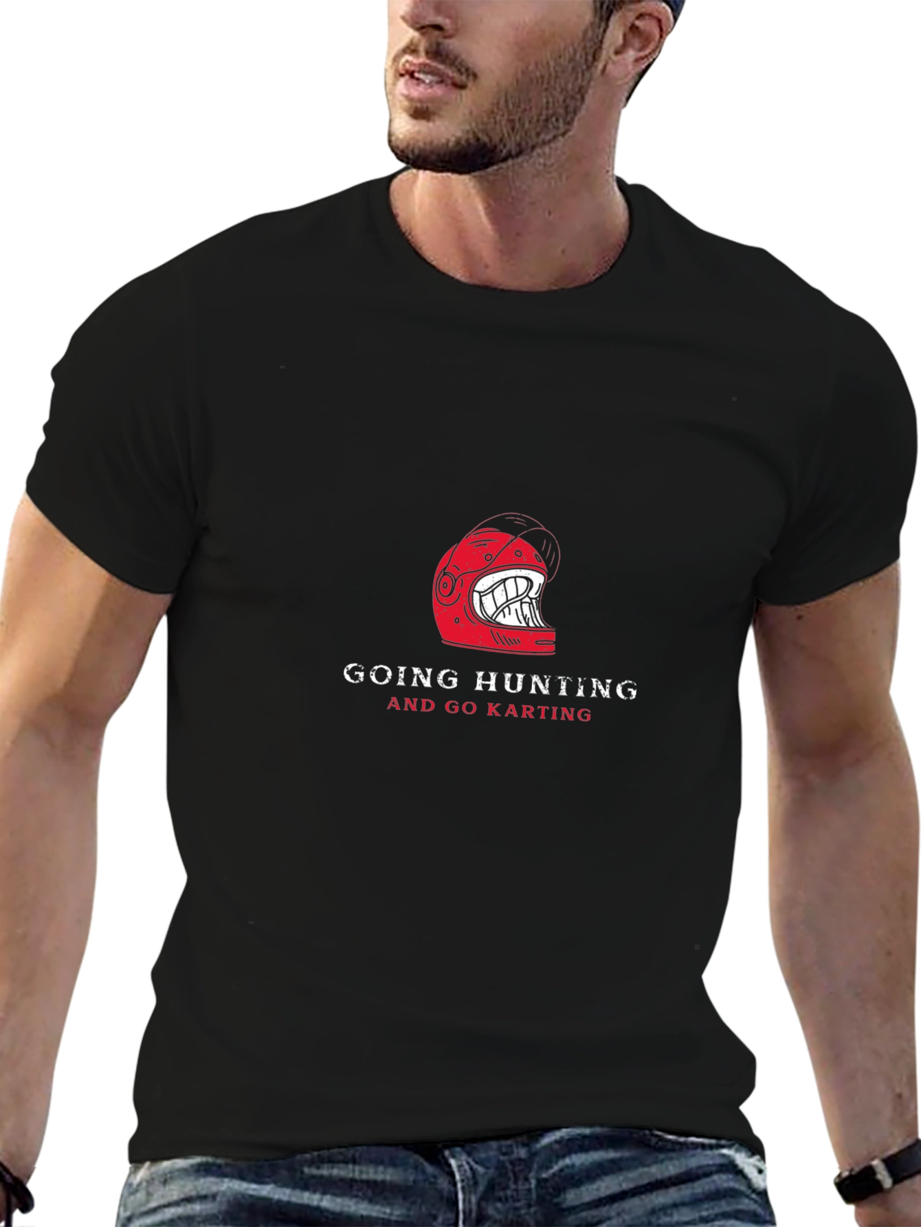 Go Hunting and Go Karting Black T-Shirt