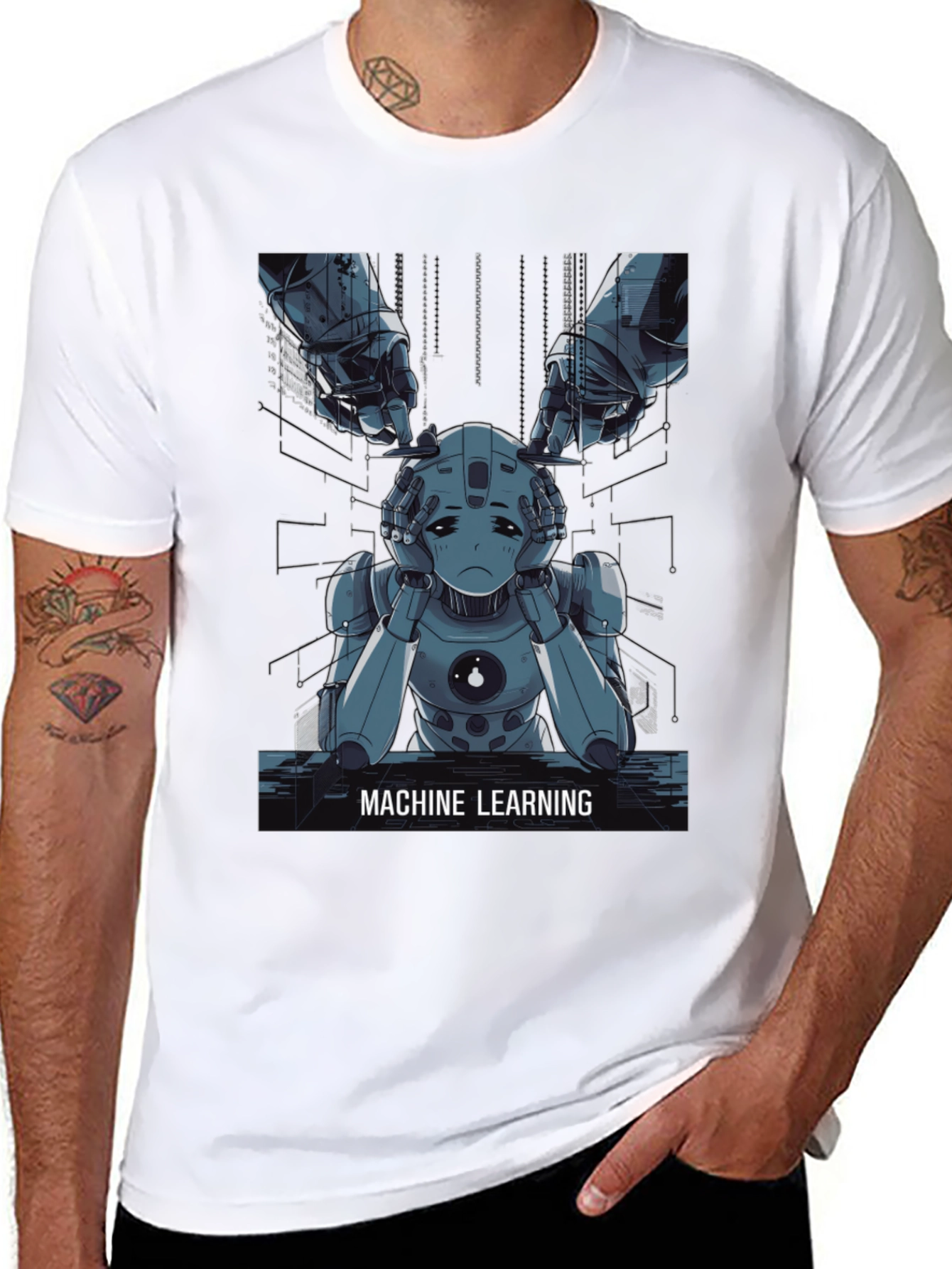 Machine Learning Robot Graphic Tee
