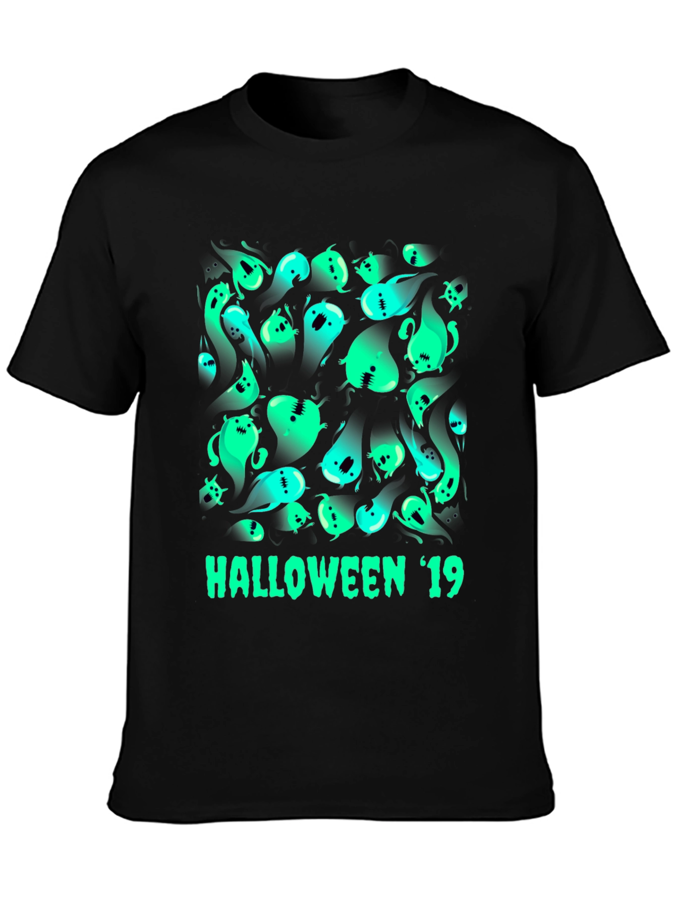 Halloween 19 Ghost Graphic Tee - Black