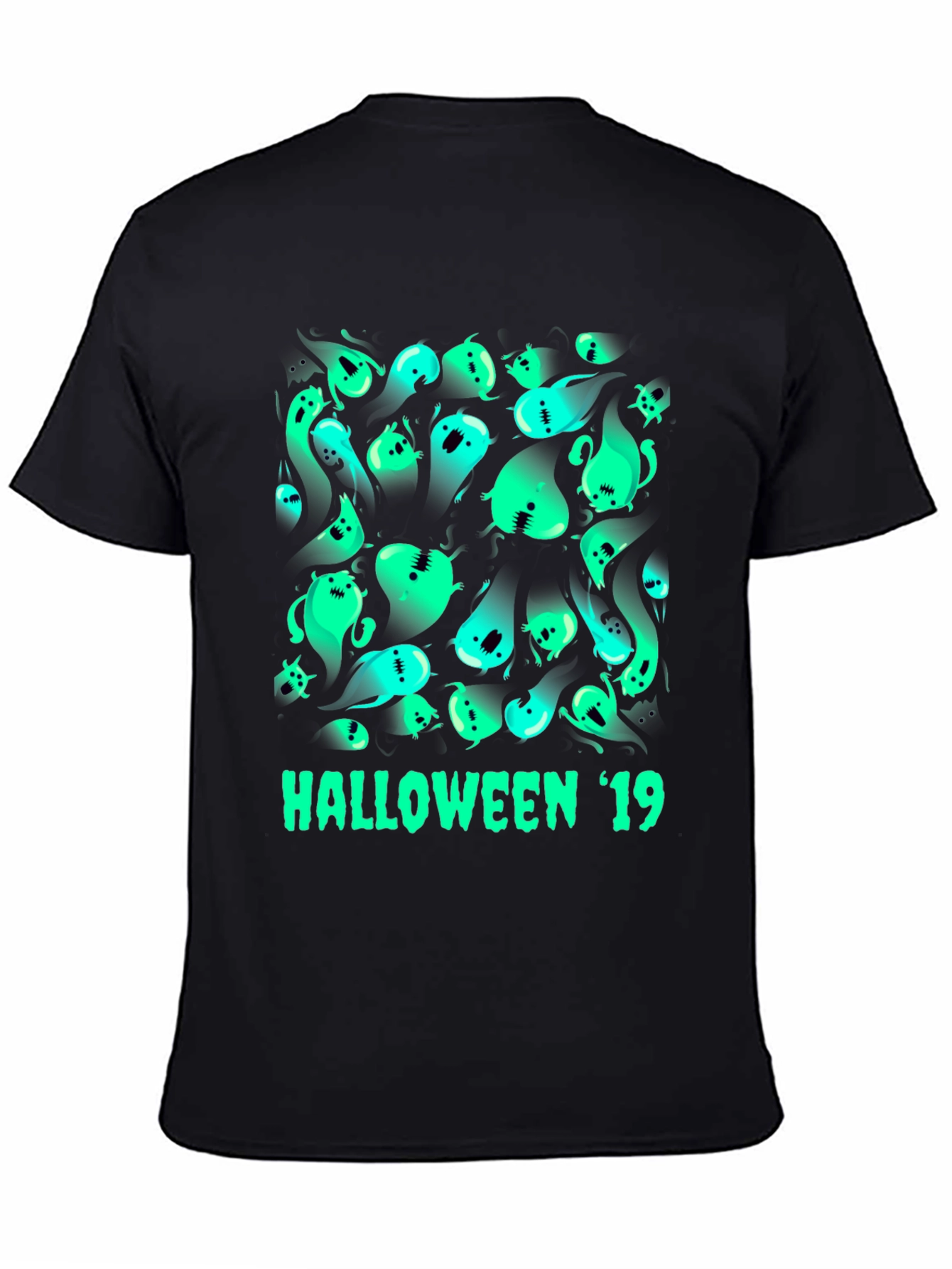 Halloween 19 Ghost Graphic Tee - Black