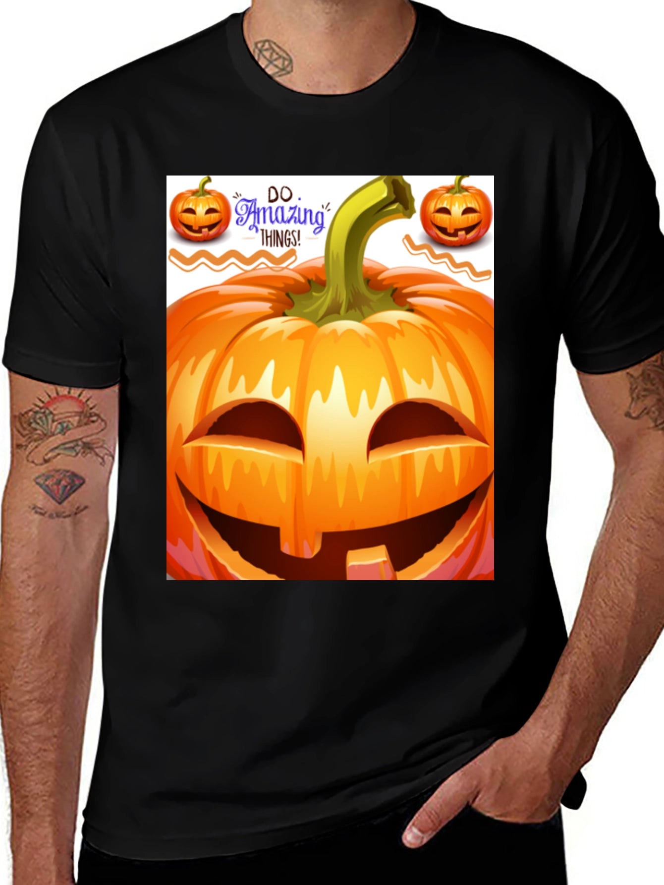 Halloween Pumpkin Graphic Tee - Spooky Season Style