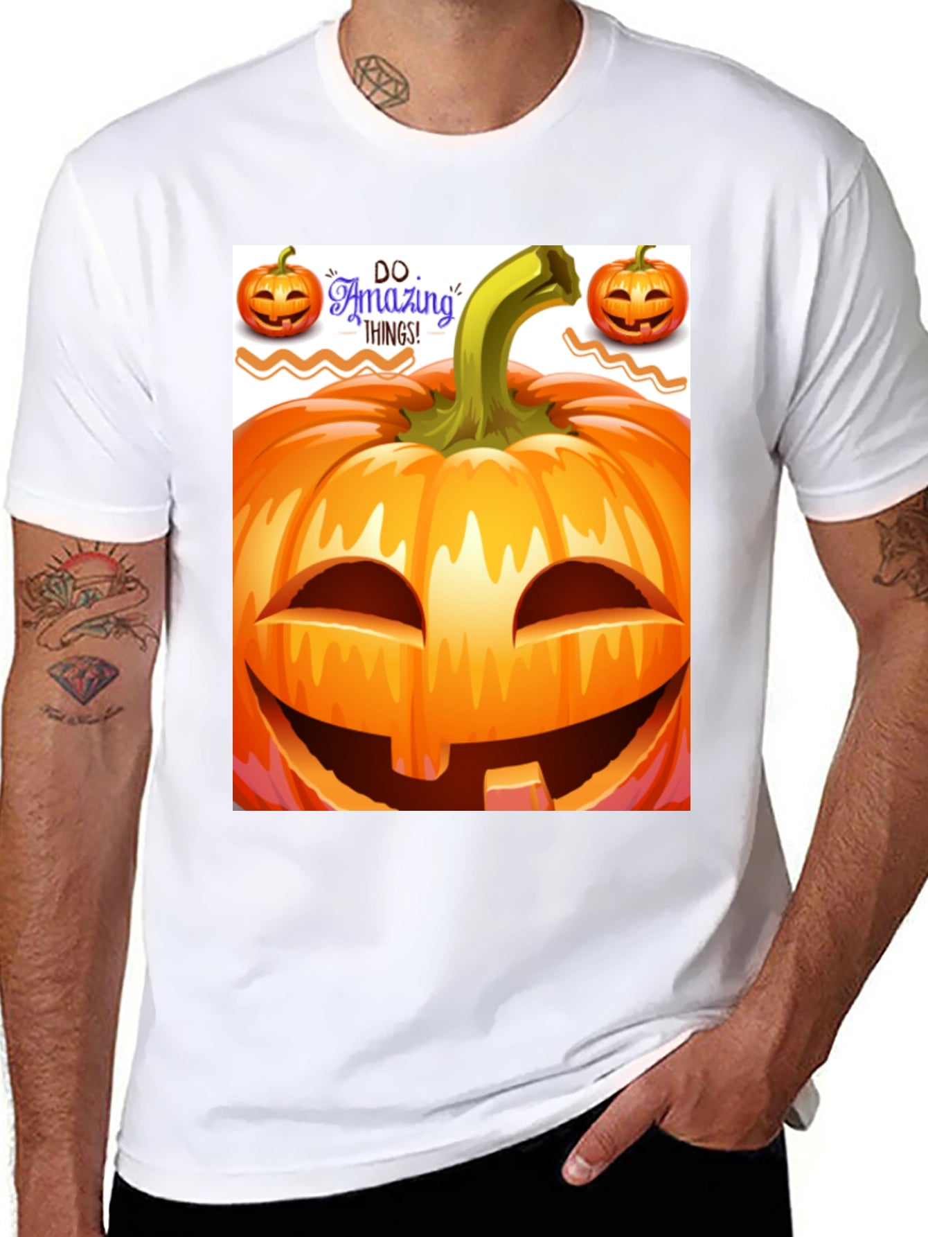 Halloween Pumpkin Graphic Tee - Spooky Season Style