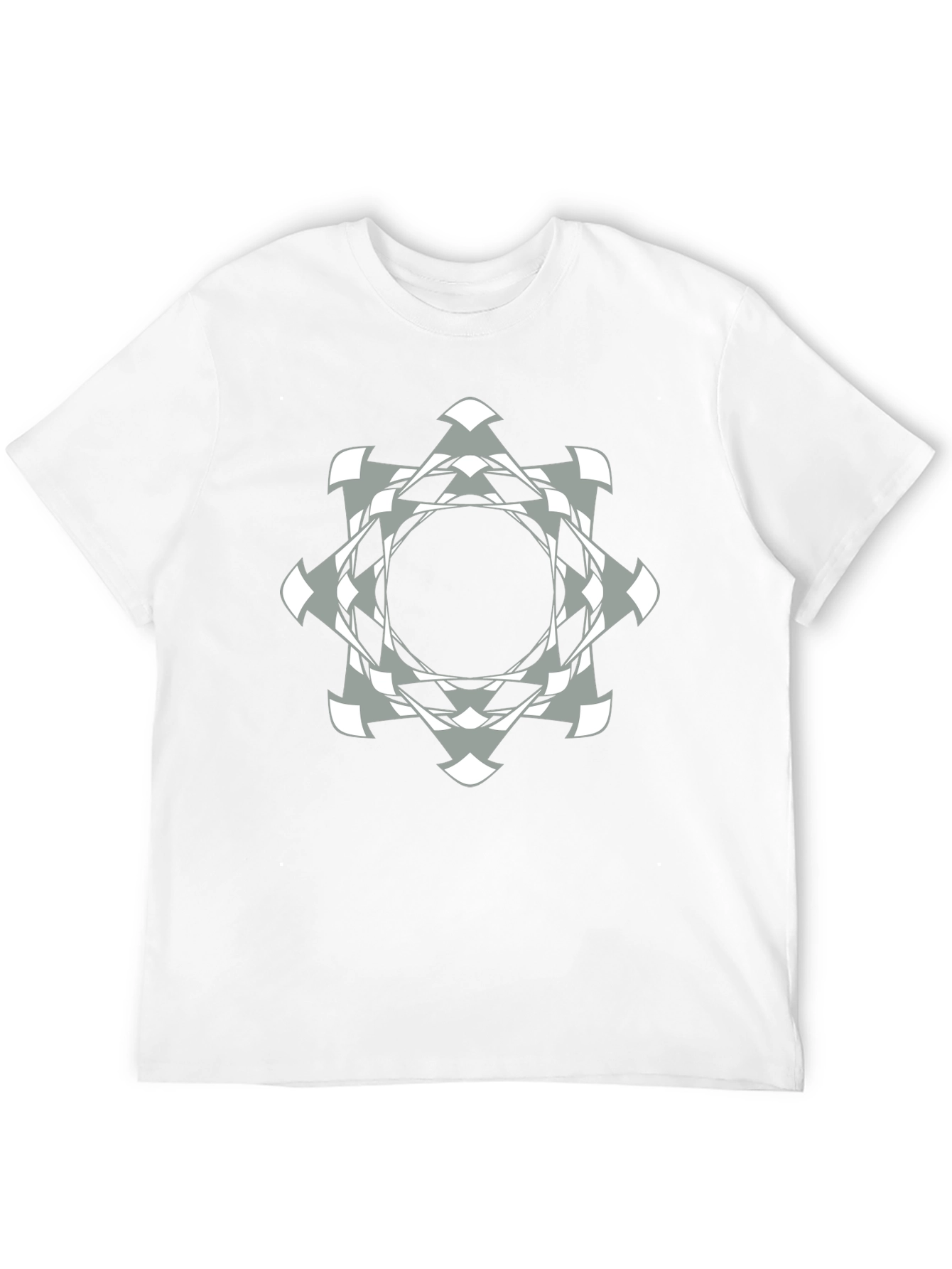Abstract Geometric Graphic Print Black T-Shirt