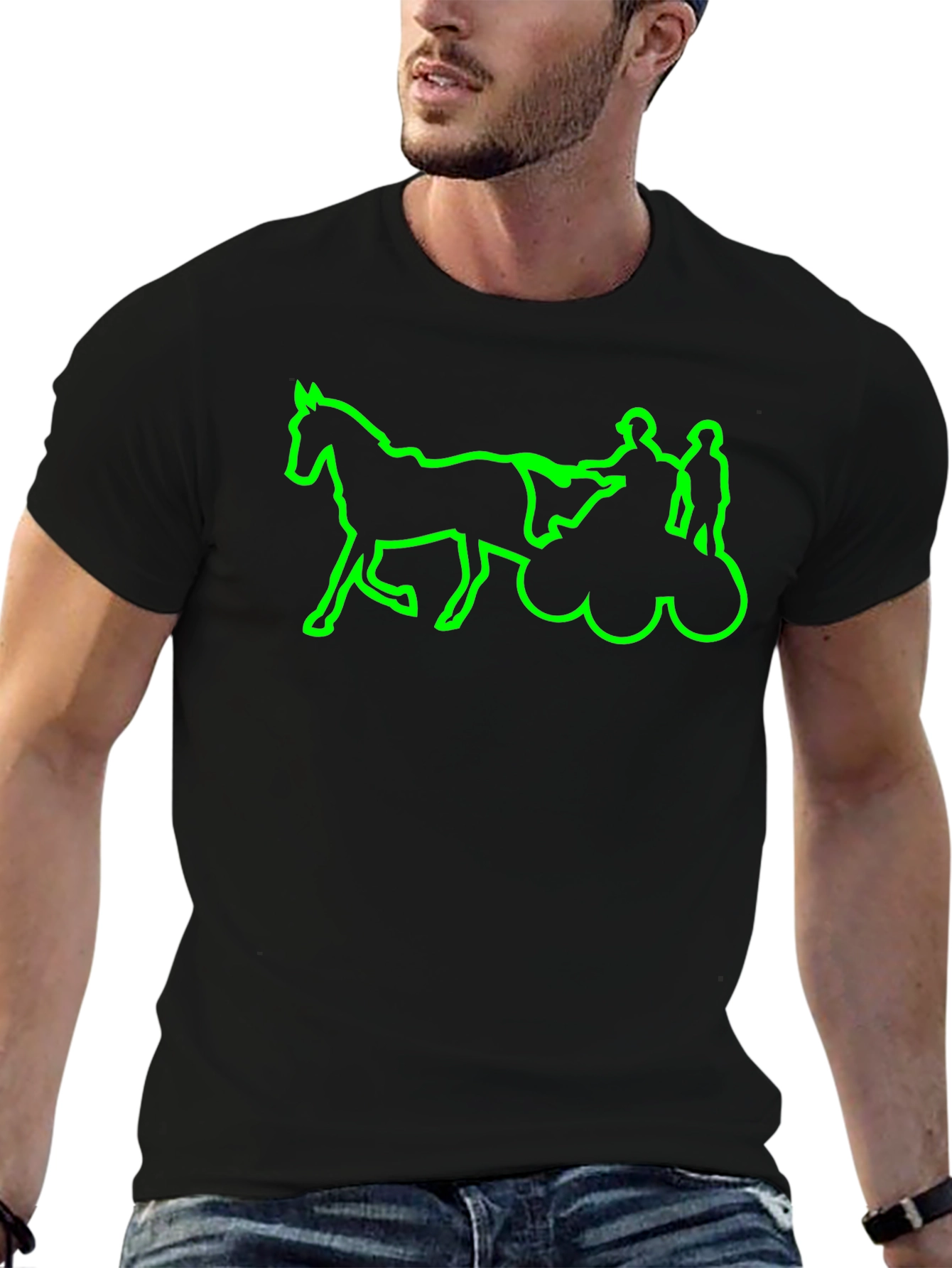 Green Horse & Carriage T-Shirt