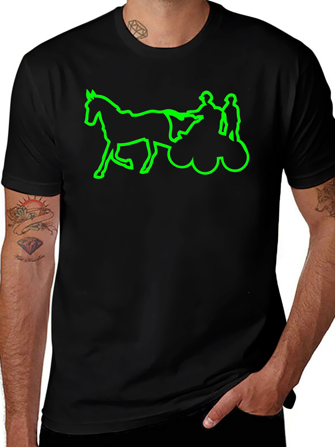 Green Horse & Carriage T-Shirt