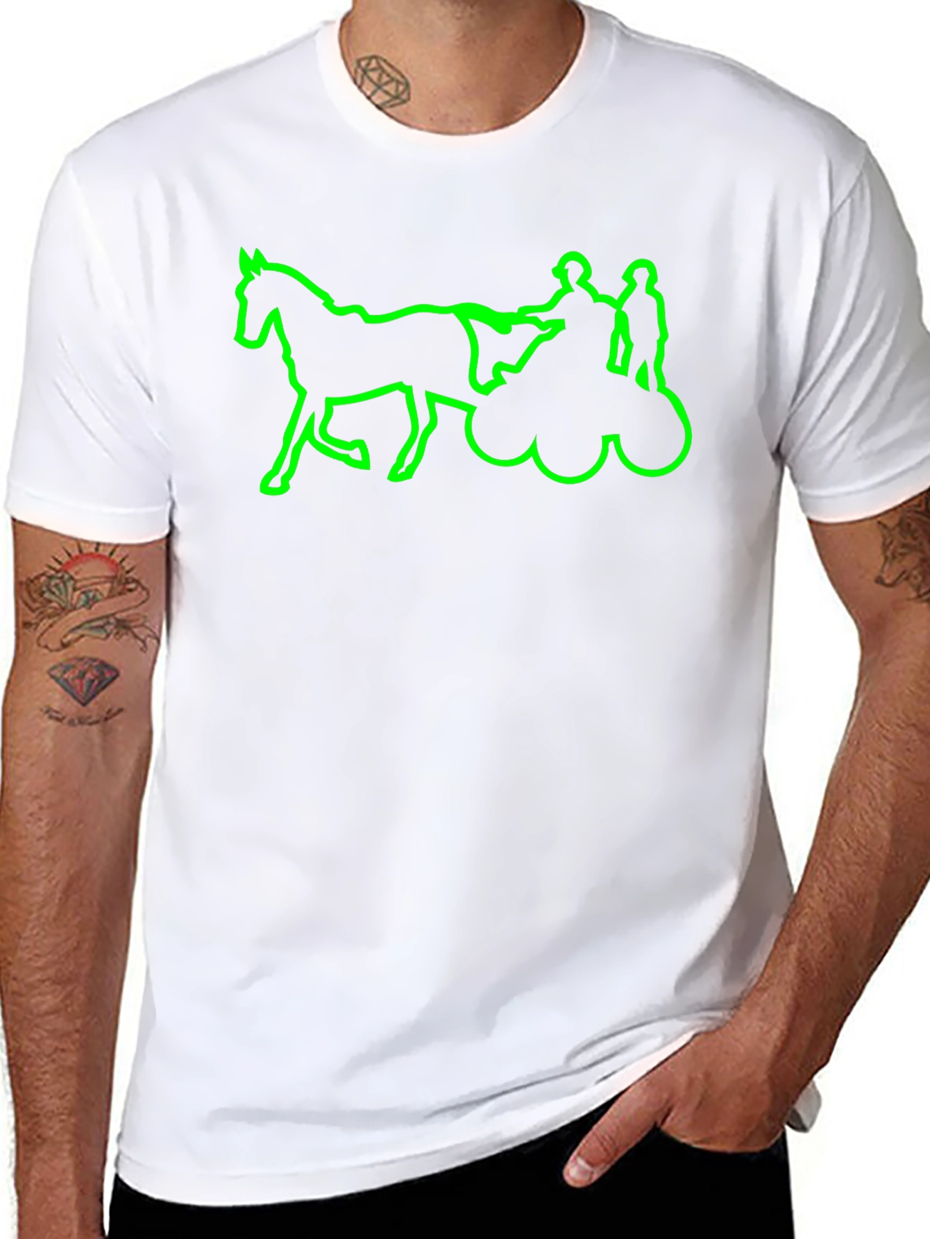 Green Horse & Carriage T-Shirt