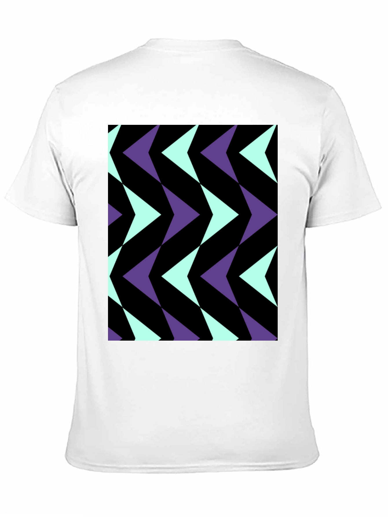 Geometric Arrow Pattern Black T-Shirt