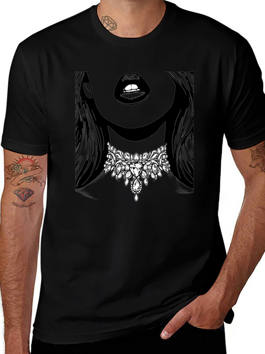 Glamorous Jewel Lips Graphic Tee - Unisex
