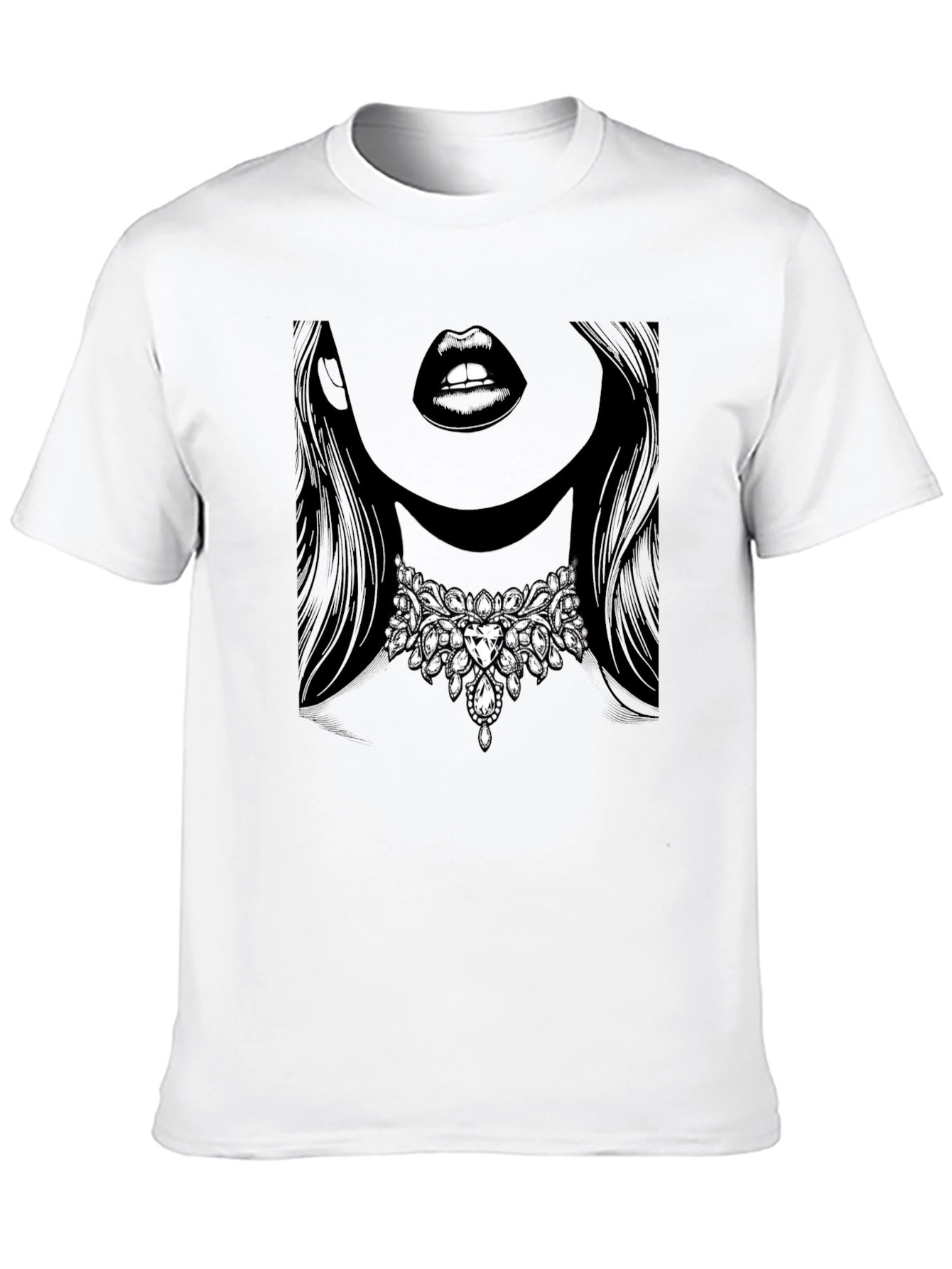 Glamorous Jewel Lips Graphic Tee - Unisex