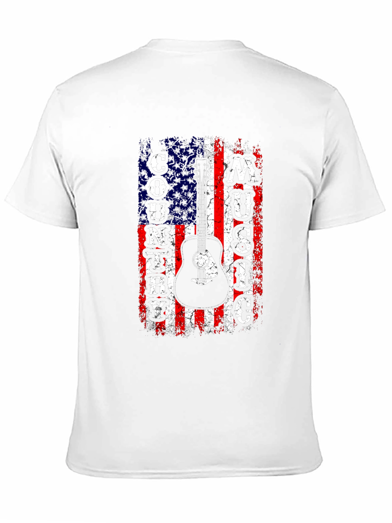 American Flag Country Music Guitar Graphic Tee