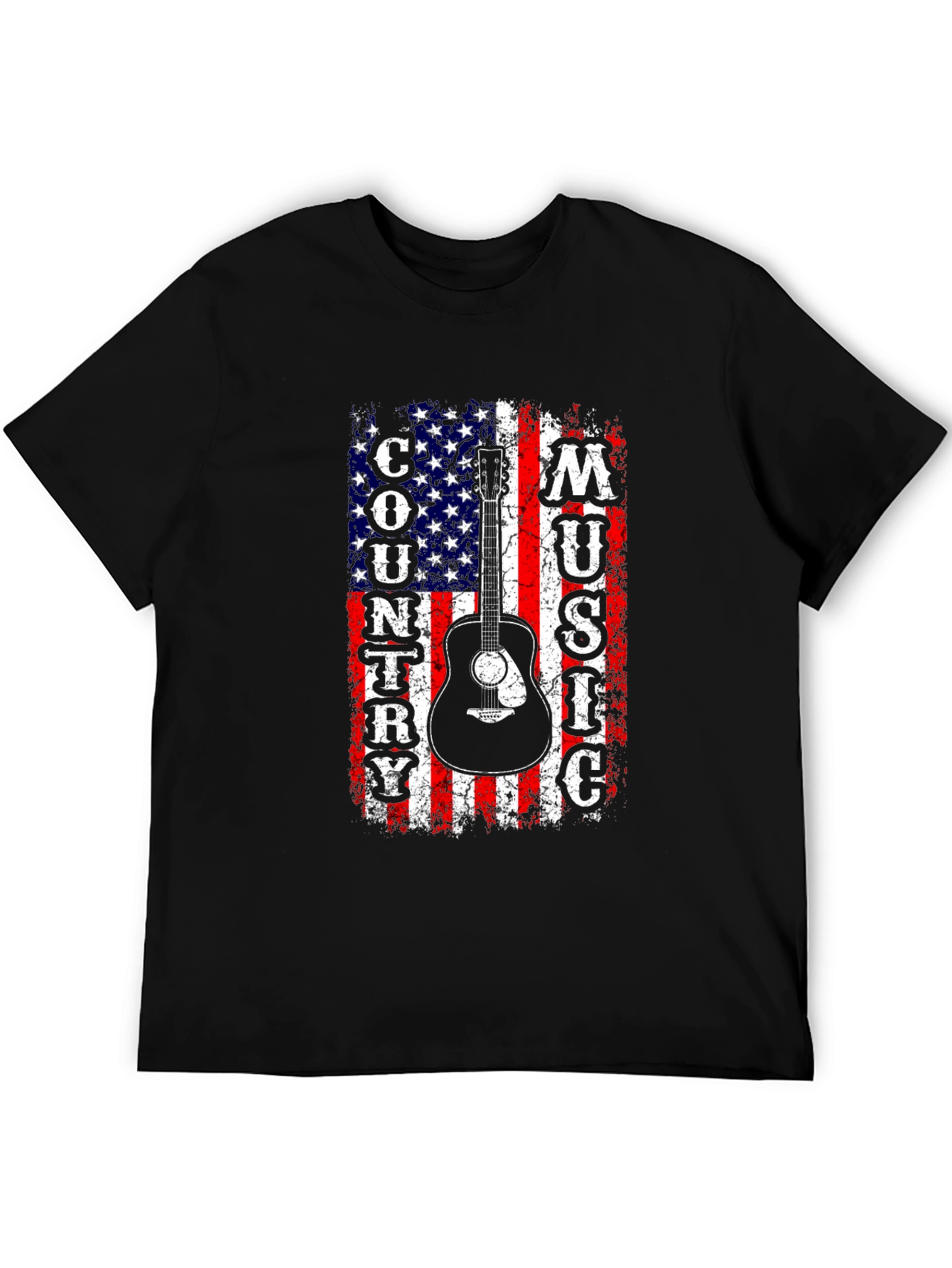 American Flag Country Music Guitar Graphic Tee