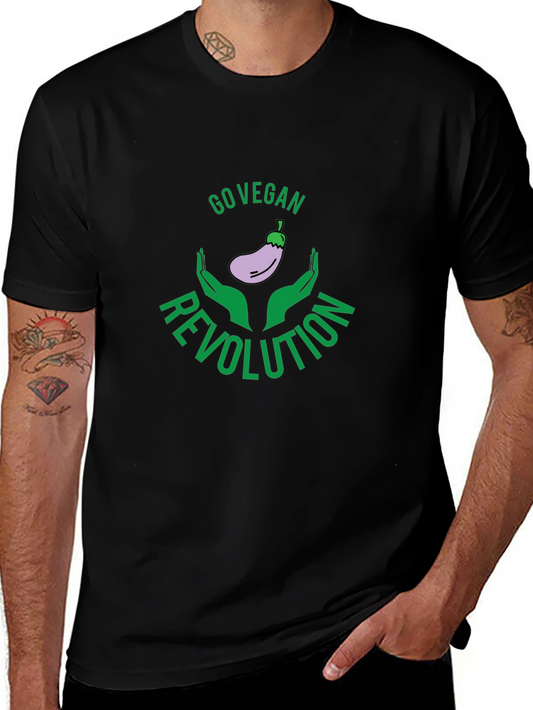 Go Vegan Revolution Black Graphic Tee