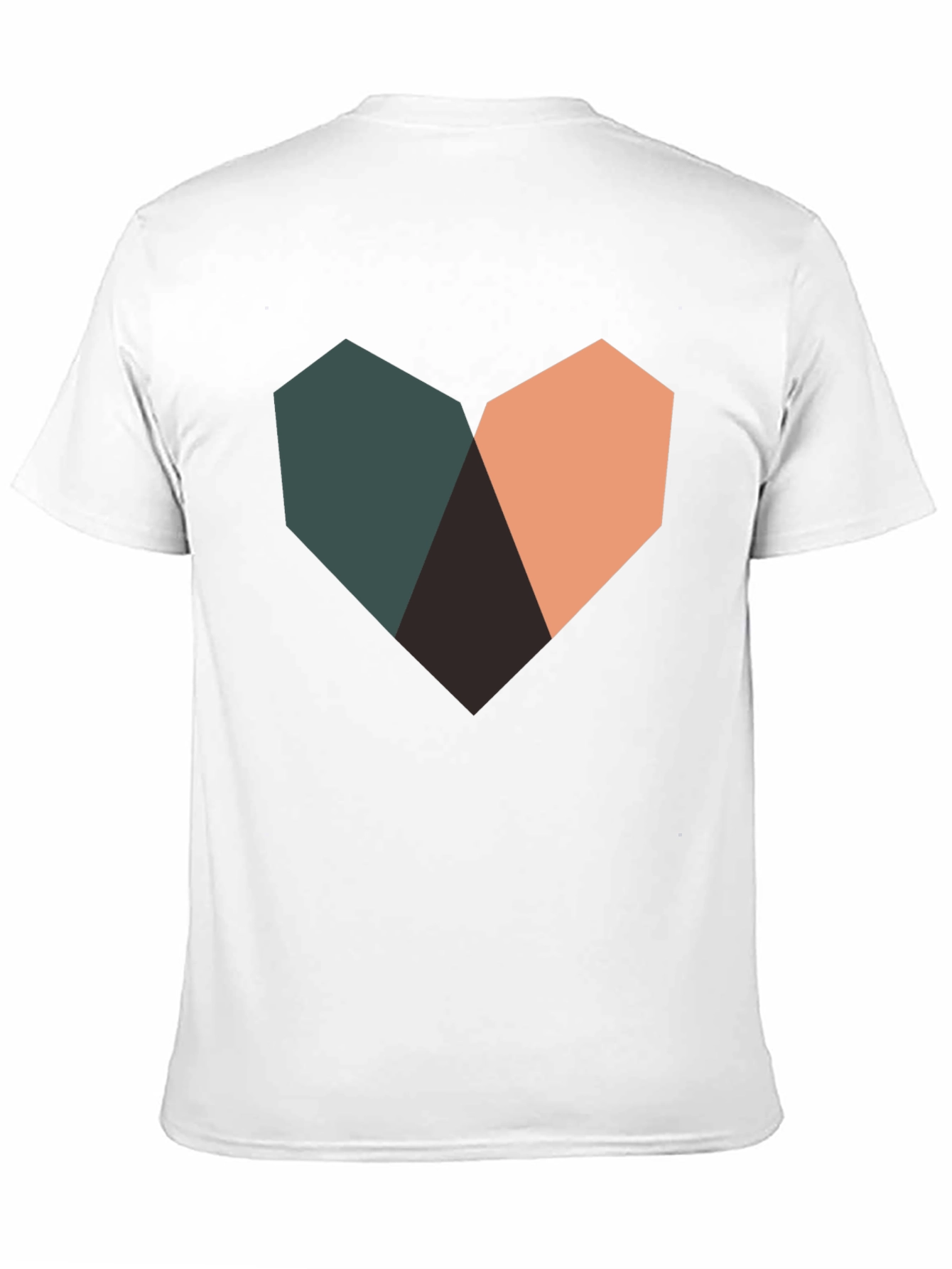 Geometric Heart Graphic Black T-Shirt