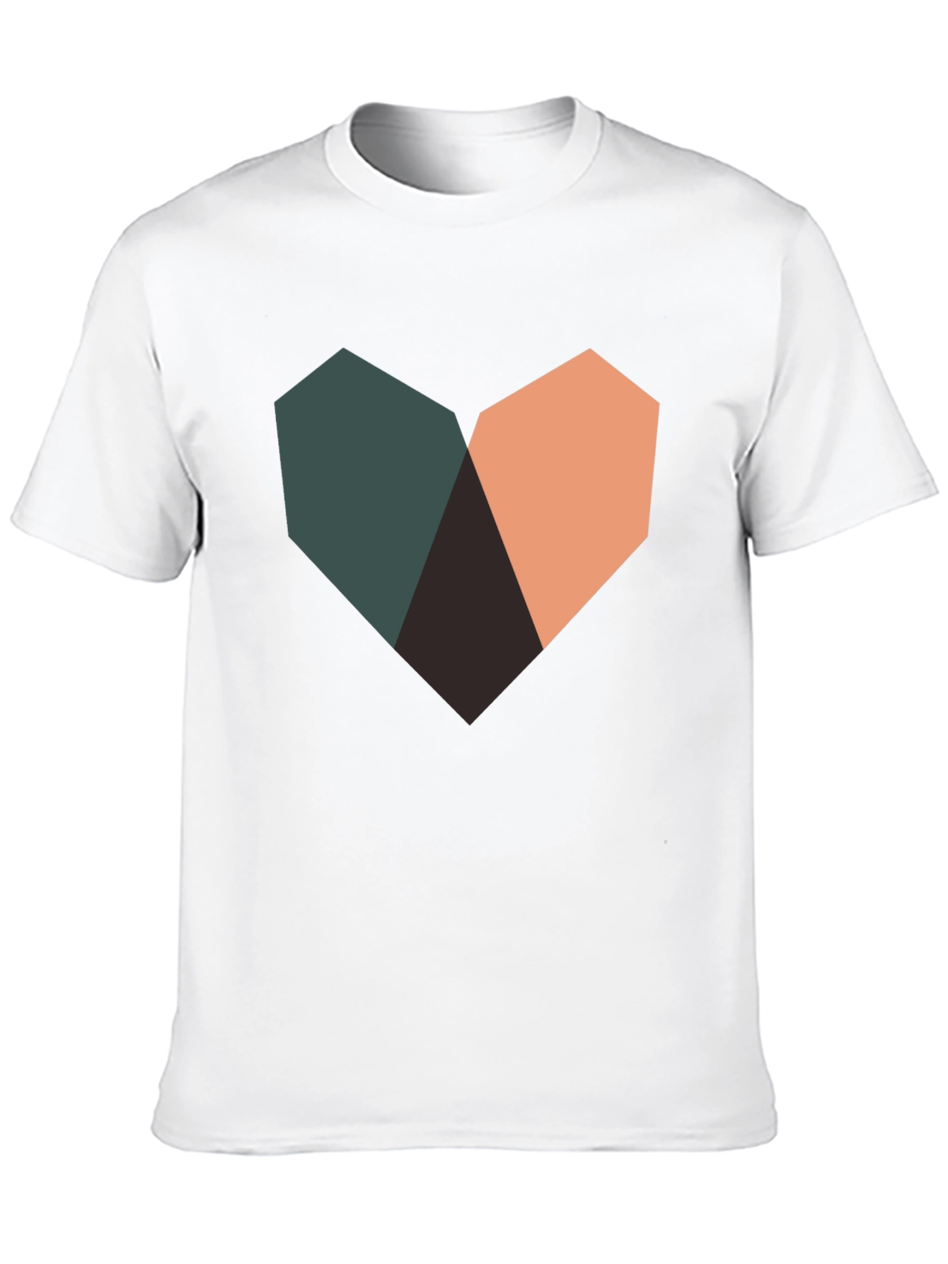 Geometric Heart Graphic Black T-Shirt