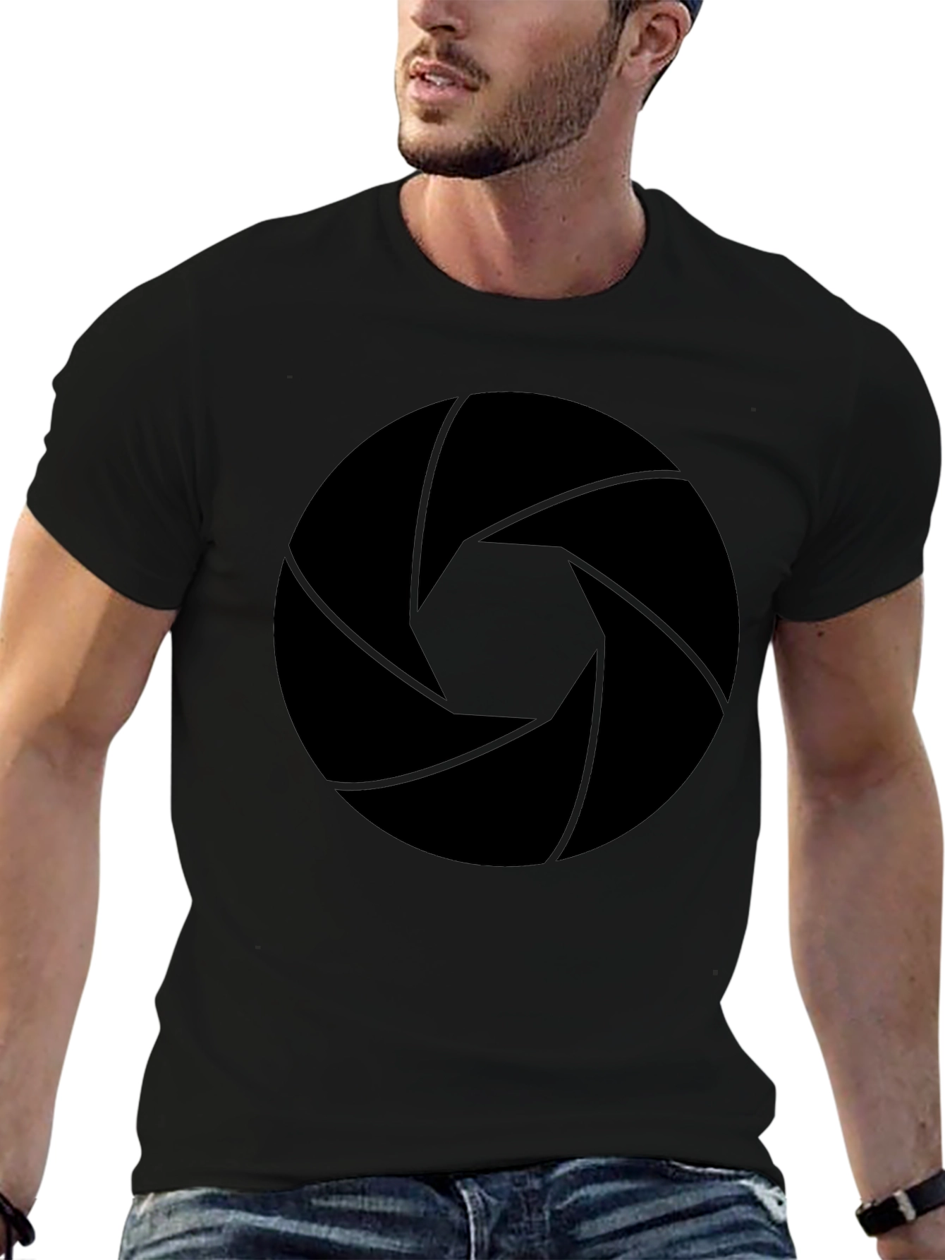 Aperture Lens Graphic Tee - Black Cotton Blend