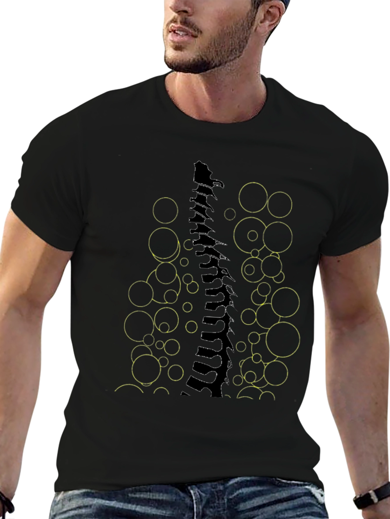 Abstract Spine Graphic Tee - Modern Art T-Shirt